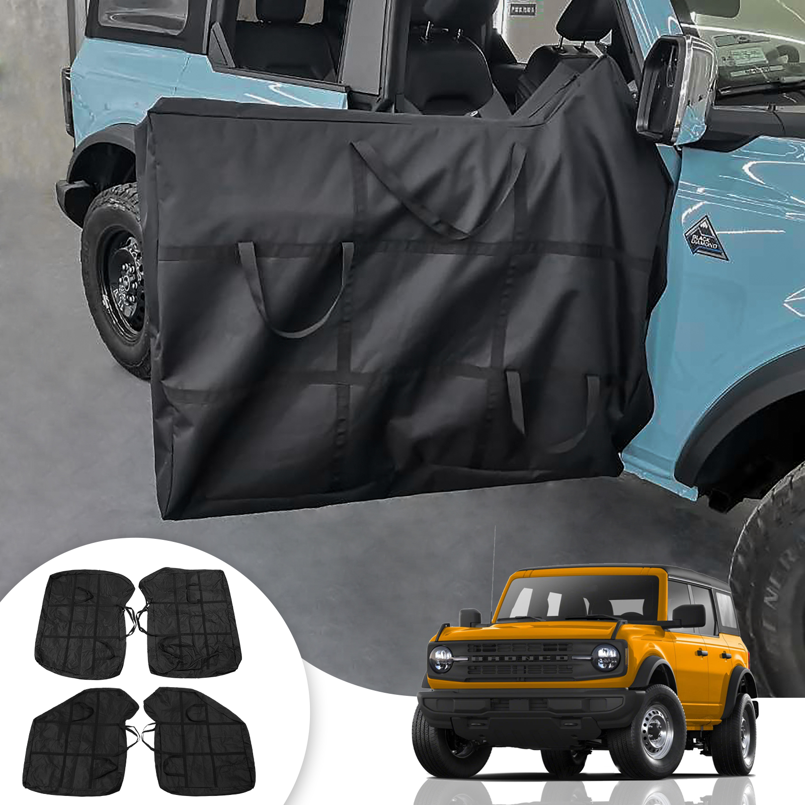 Xipex 2021 2022 2023 Ford Bronco 4-Door Front and Rear Door Bags