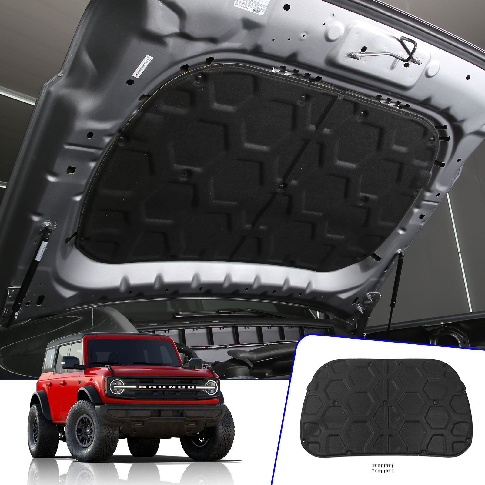Xipex 2021 2022 2023 Ford Bronco 4 Door Front Trunk Soundproof Mat