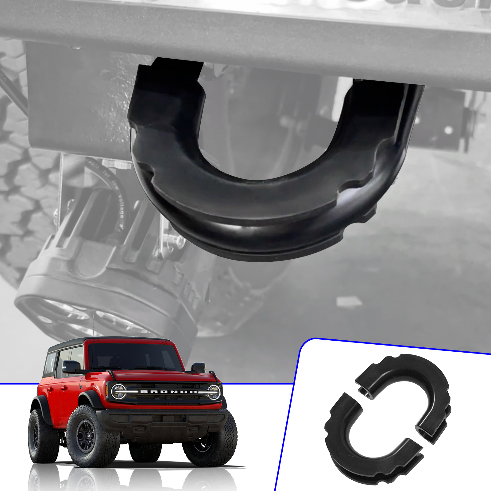 Xipex Ford Bronco 2/4-Door TPE Shackle Covers D-Ring 