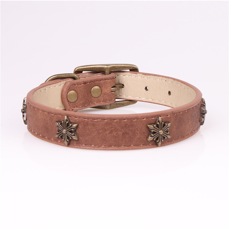 Leather Pet Collars for Medium or Large Dogs Adjustment Range 12 to 18