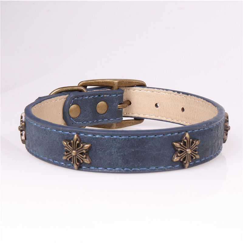 Leather Pet Collars for Medium or Large Dogs Adjustment Range 12 to 18
