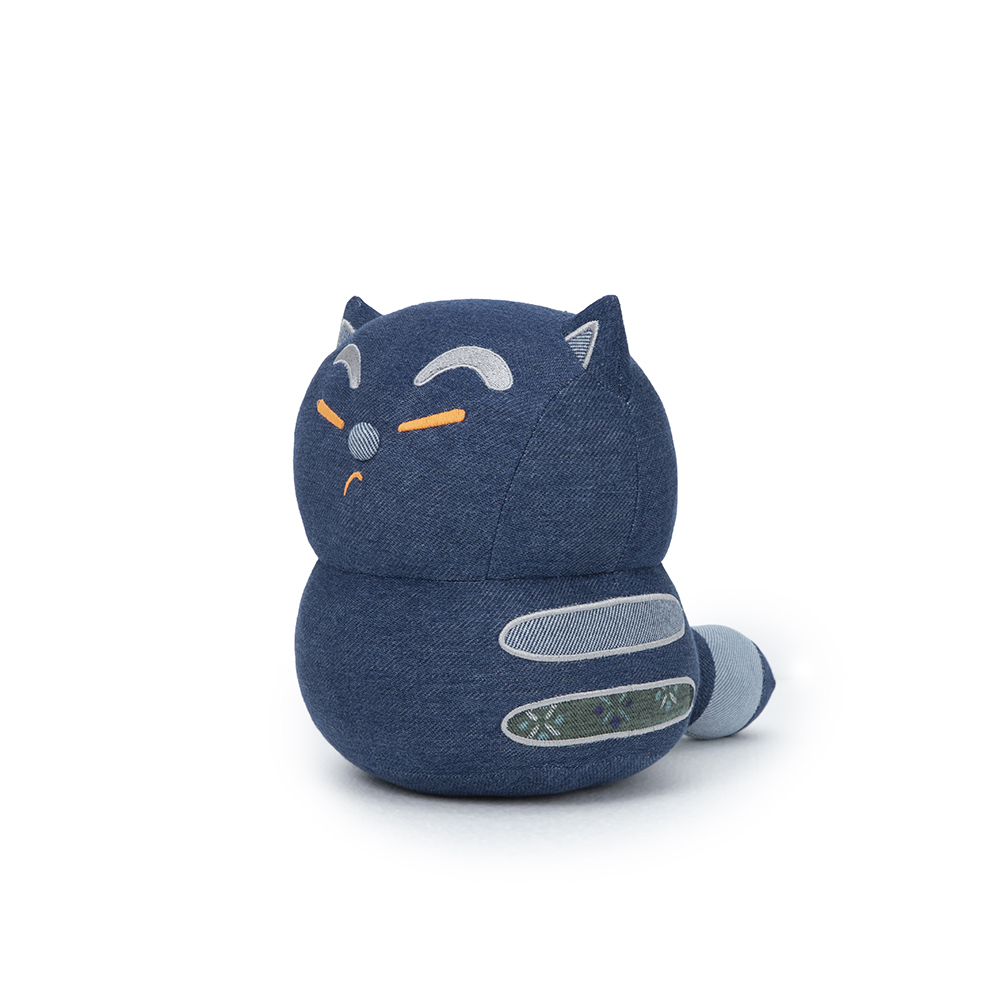 Cowboy cloth soft fat lovely cat dolls blue color handemade dolls