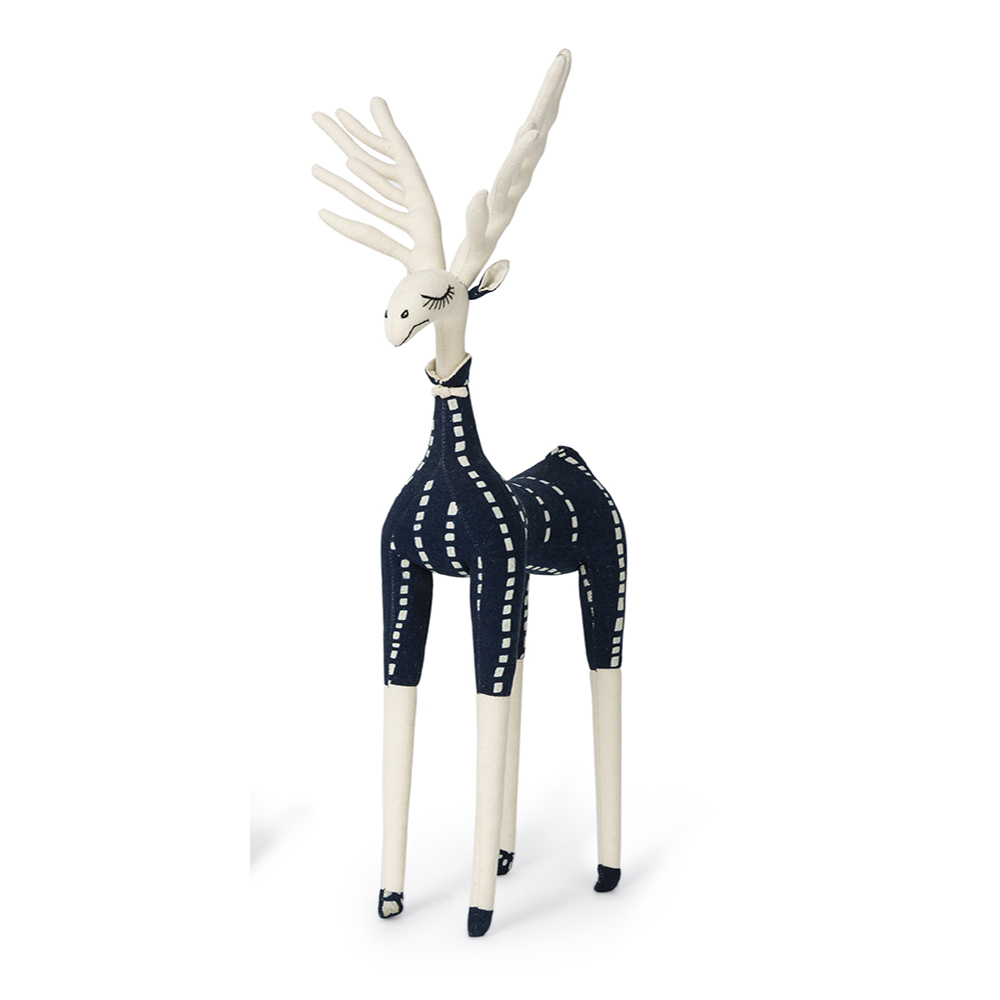 Long Antler Sleeping Elk fairy toys handmande animalns dolls Deep blue long leg 