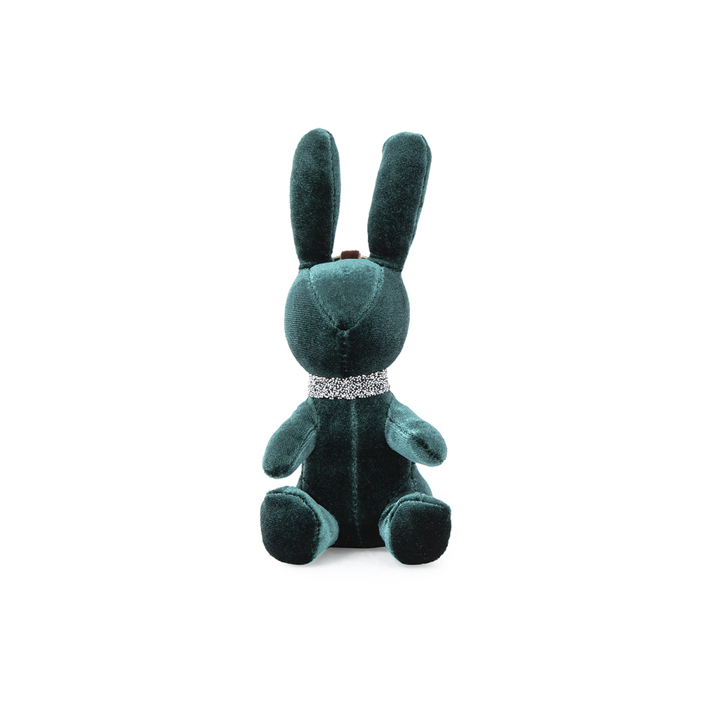 personalized keychains rabbit in green color with necklaces