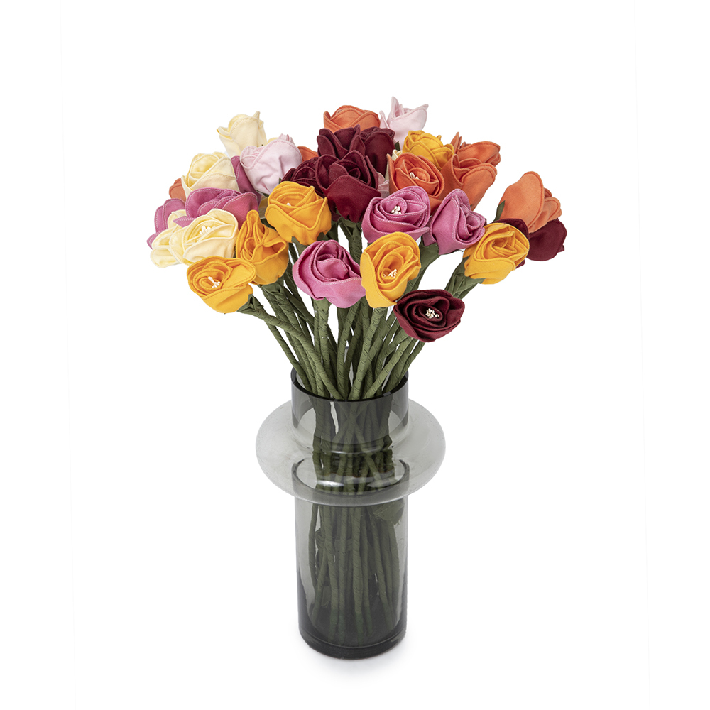 Vintage floral cotton fabric roses