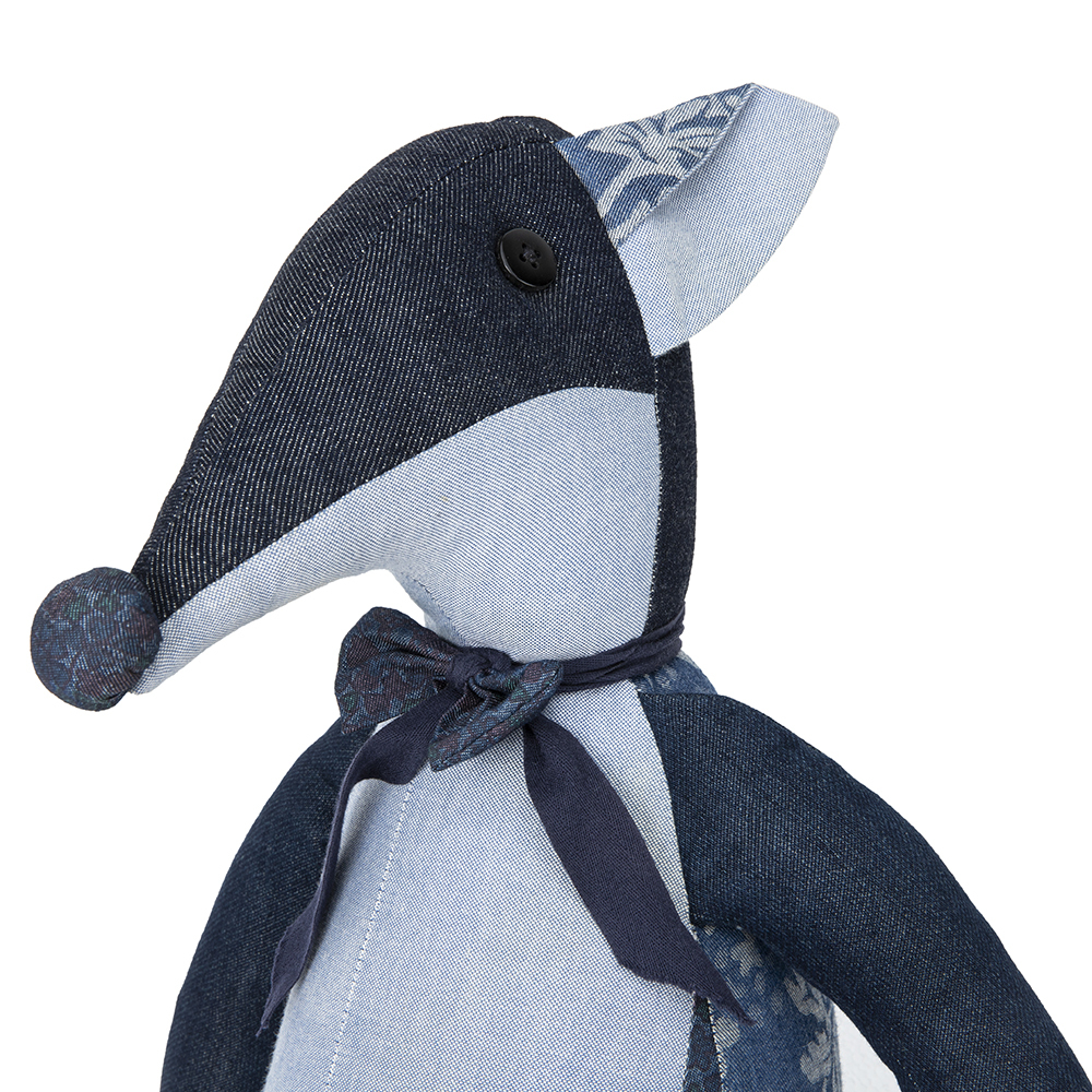 Dark Blue Tiny Fox Doll with Bow tie 