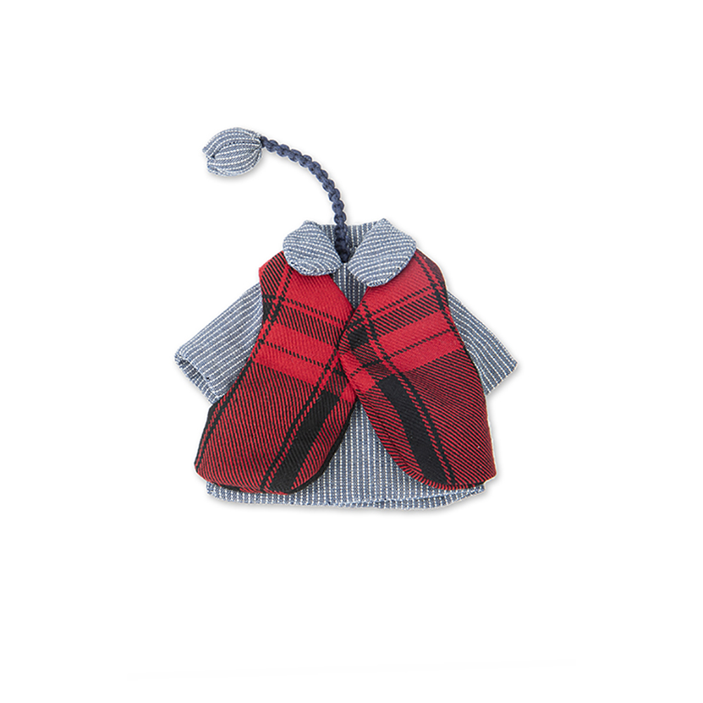 Unique Vintage DIY  red plaid shirt keychain