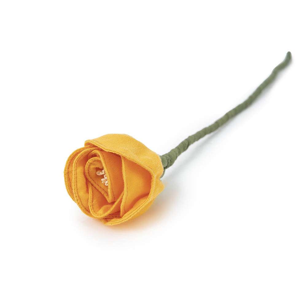 Yellow floral fabric rose