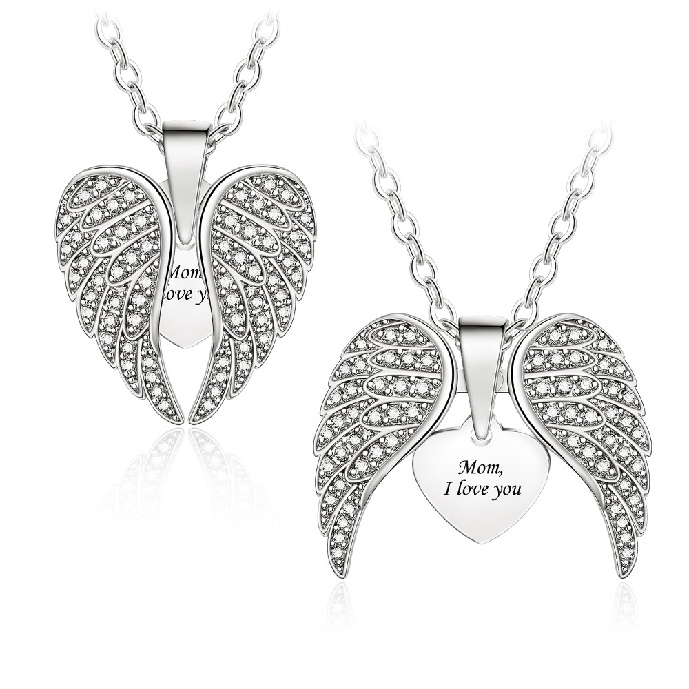 Personalized Angel Wings Necklace for Women