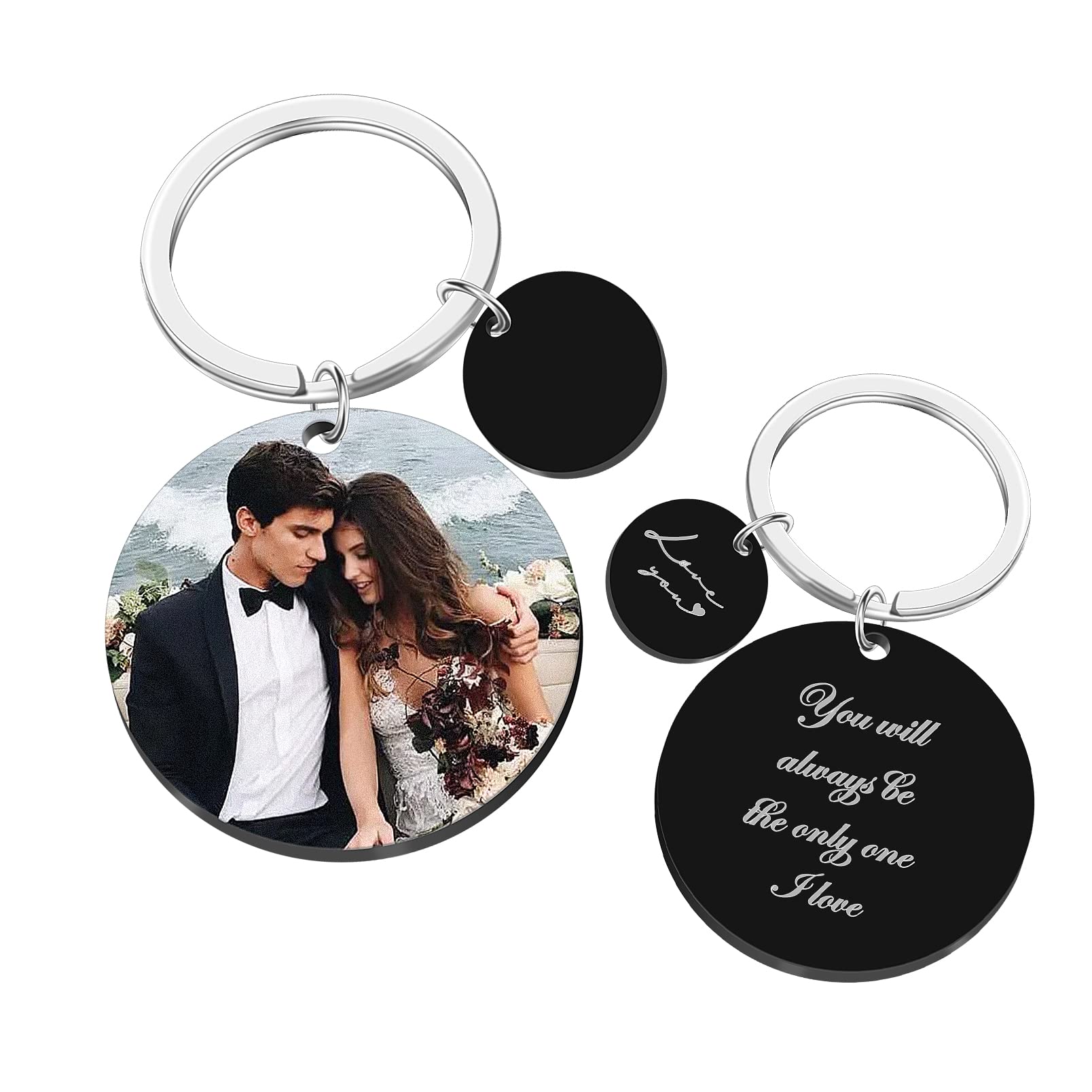 Custom Photo Keychain and Free Engraving Text 