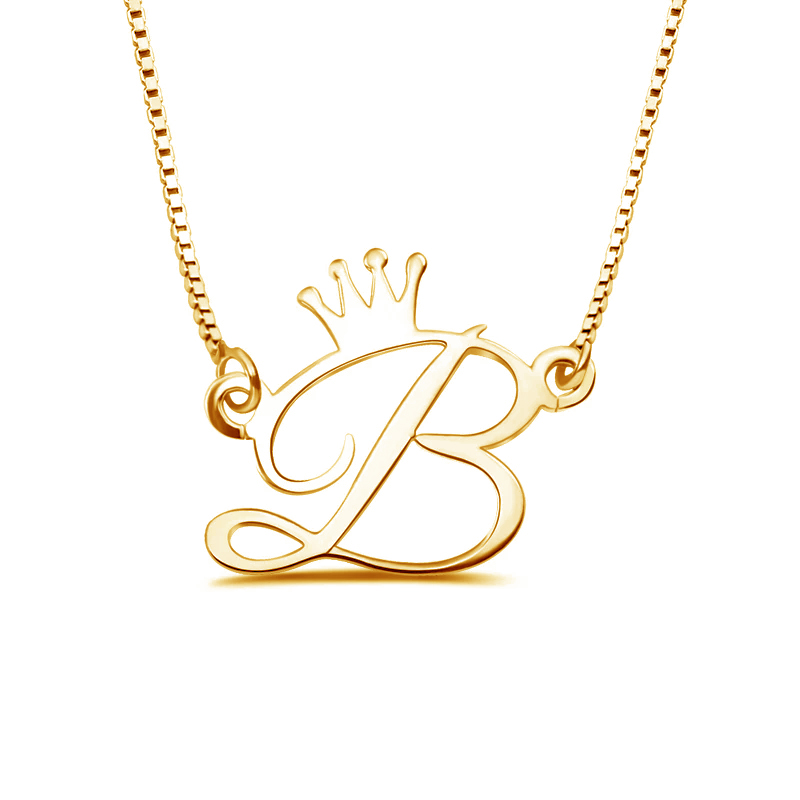 The Letters That Are Special to You - The Letter Necklace with Crown-YITUB