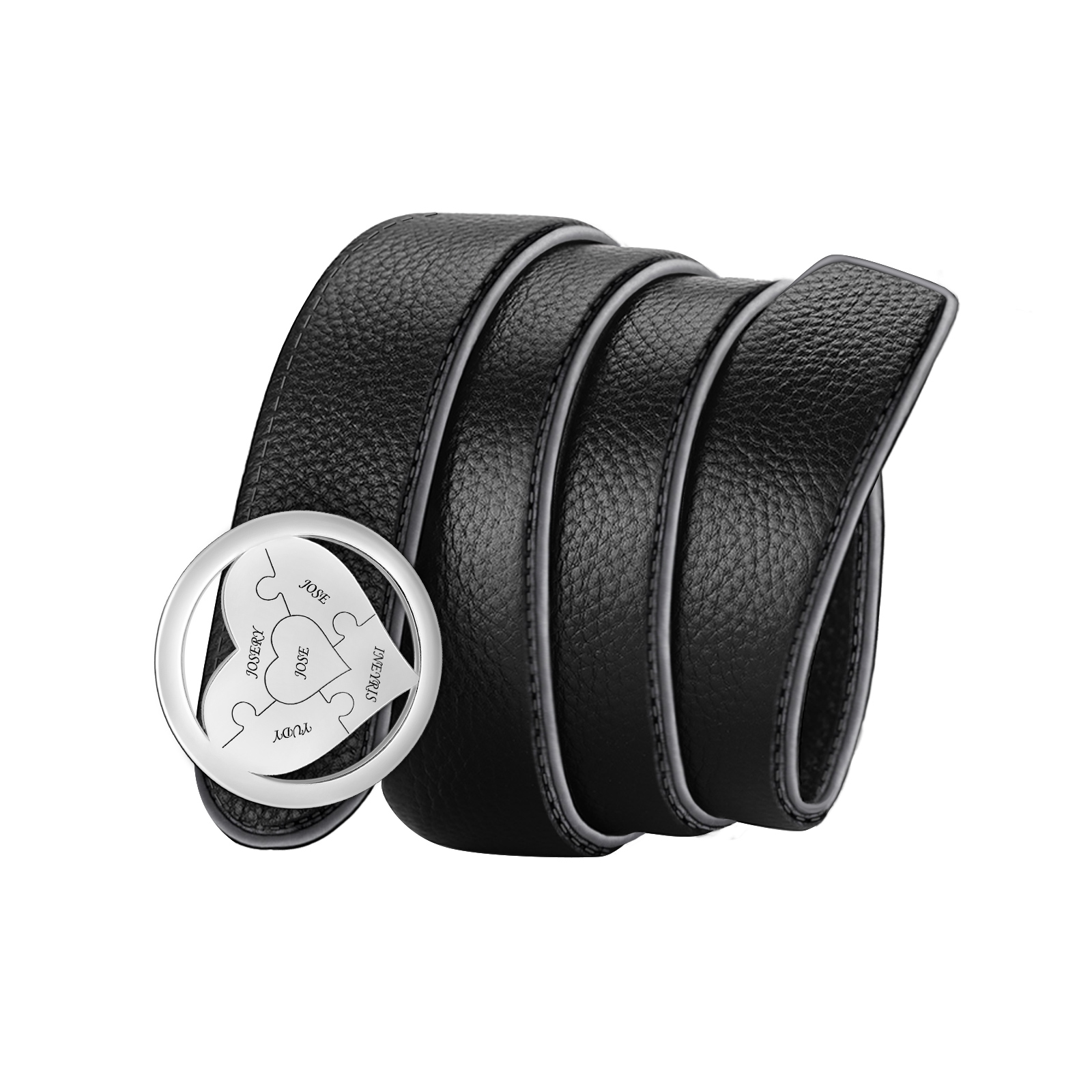 Belt1-2 Men's Leather Belt Custom Dress Belts for Men with Name Personalized