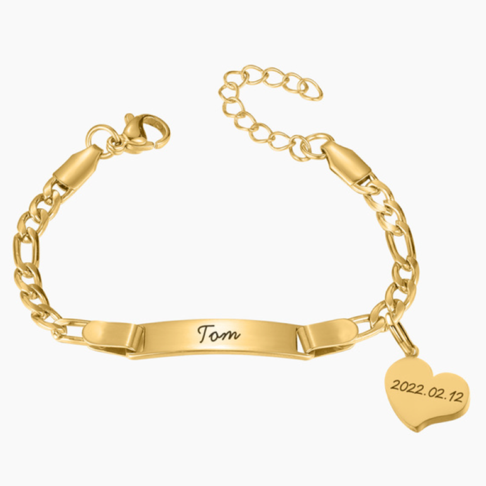 Custom Gold Name Bracelet with Engraving-YITUB