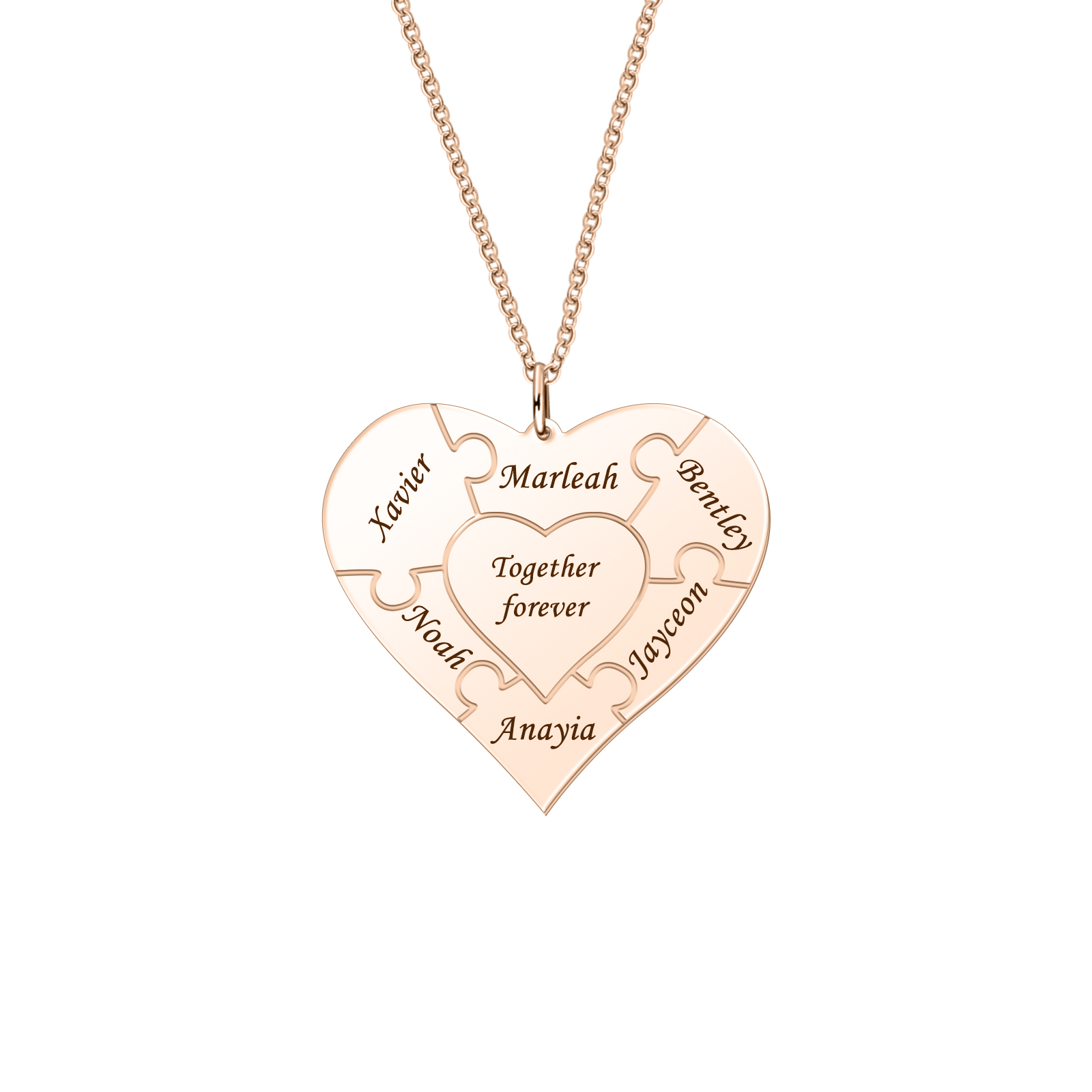 Personalized Stitching Heart Necklace Name Necklace for Women