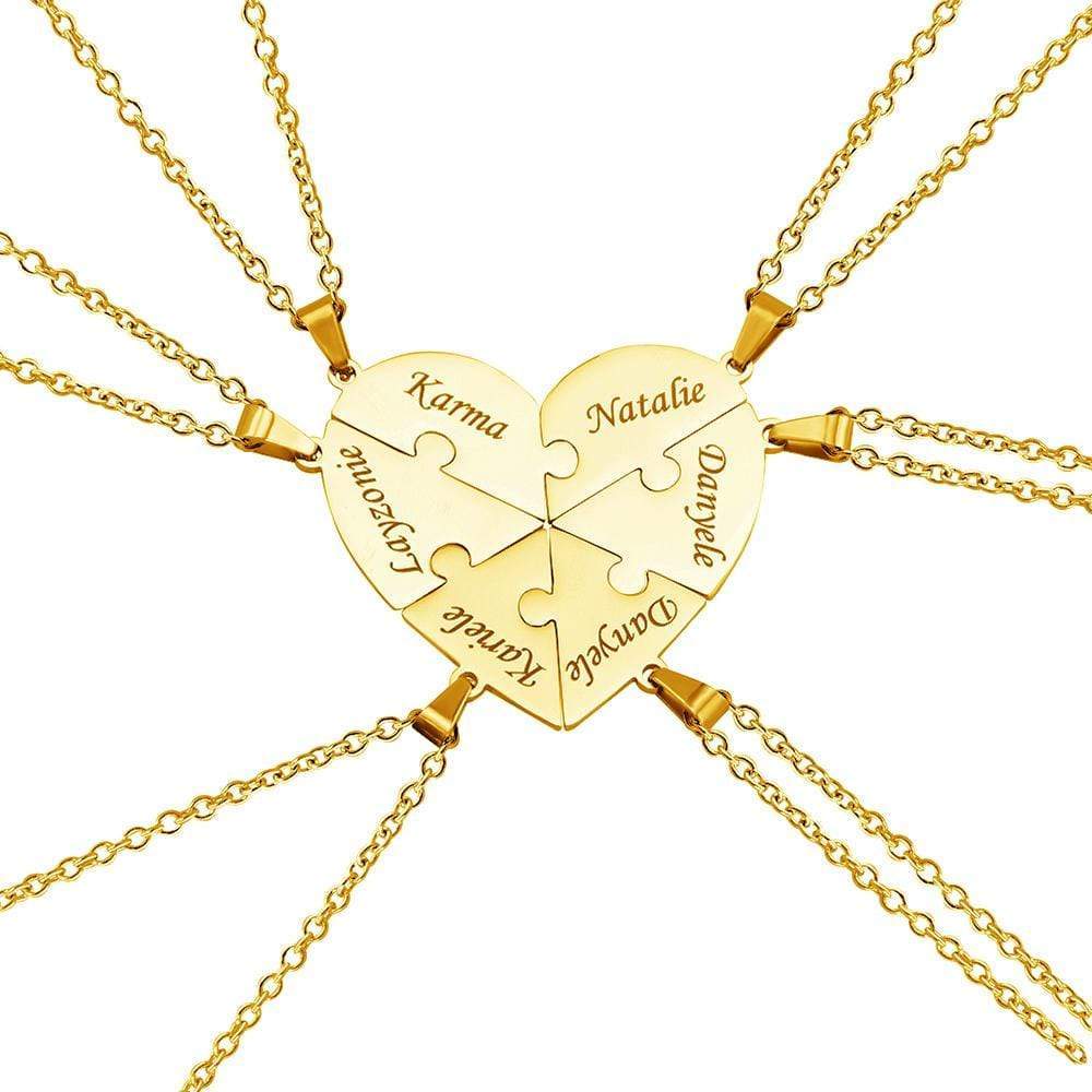 Personalized Heart Puzzle Necklace | Multiple Necklaces in One-YITUB