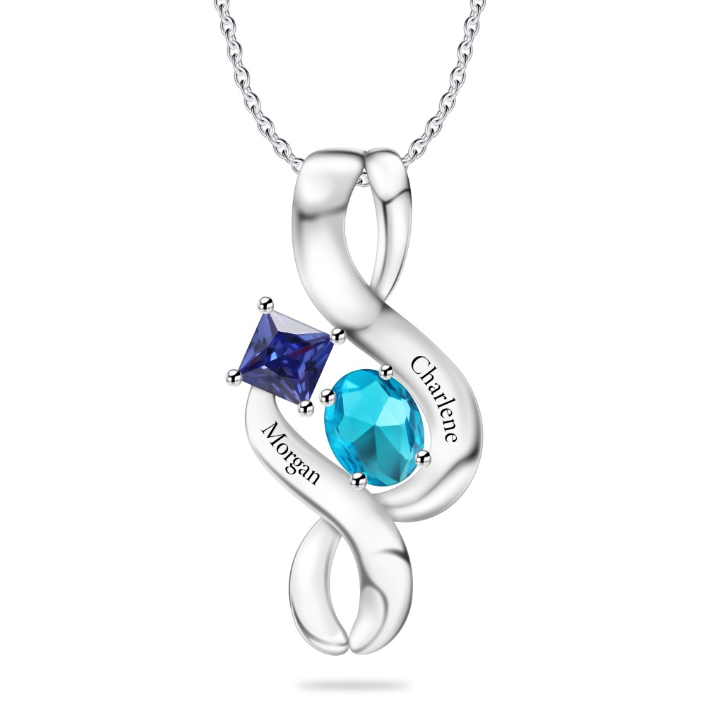 Double Birthstone Necklace | the Best Gift for Couples
