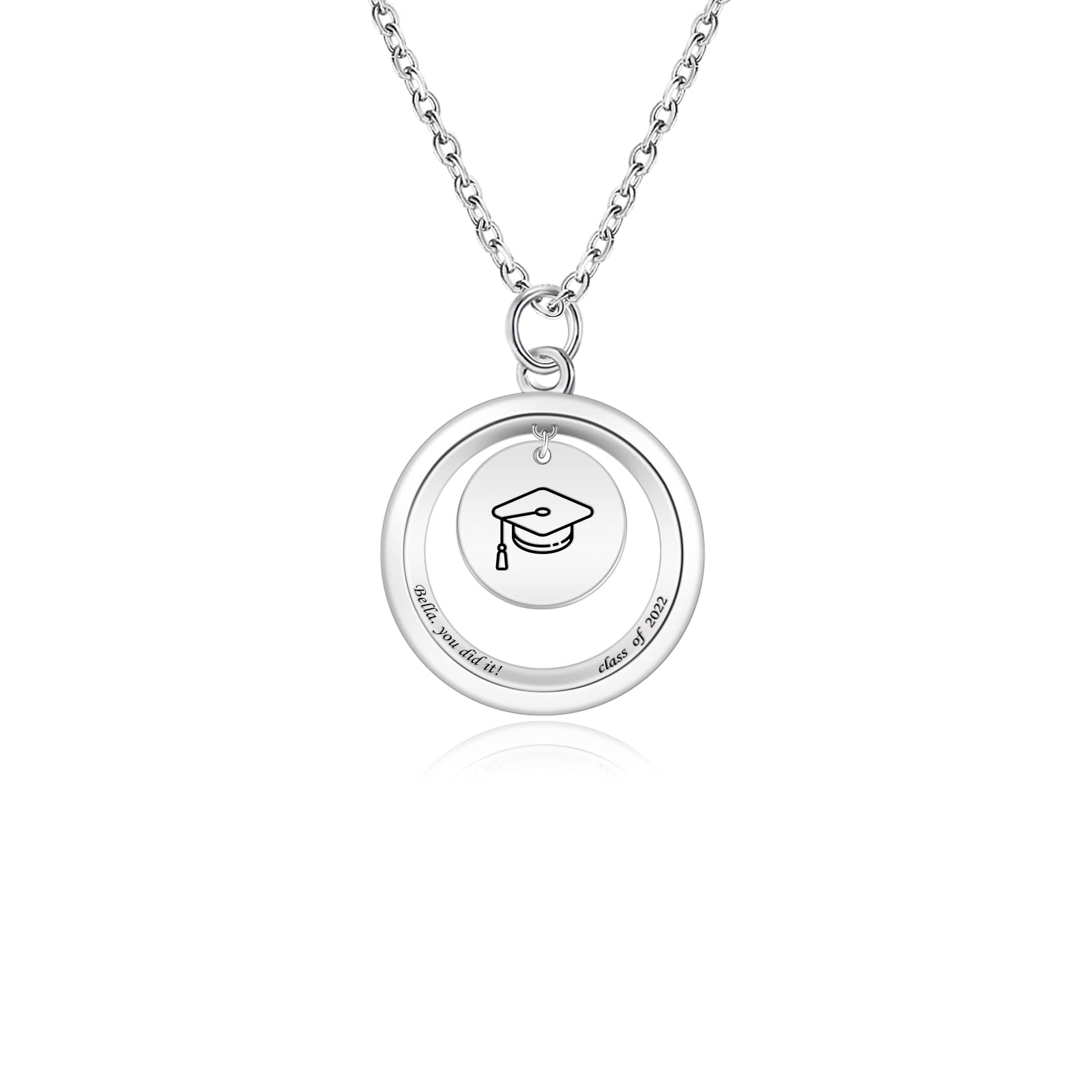Custom College Graduation Cap Charm Necklace for Her