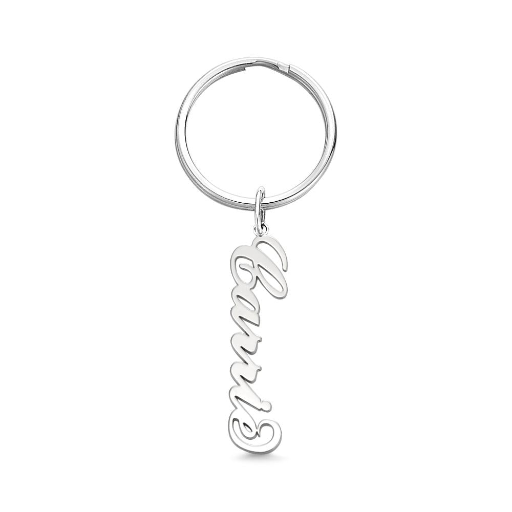 Custom Name Keychain Anti-lost Keyring Silver Gift for Dad-YITUB