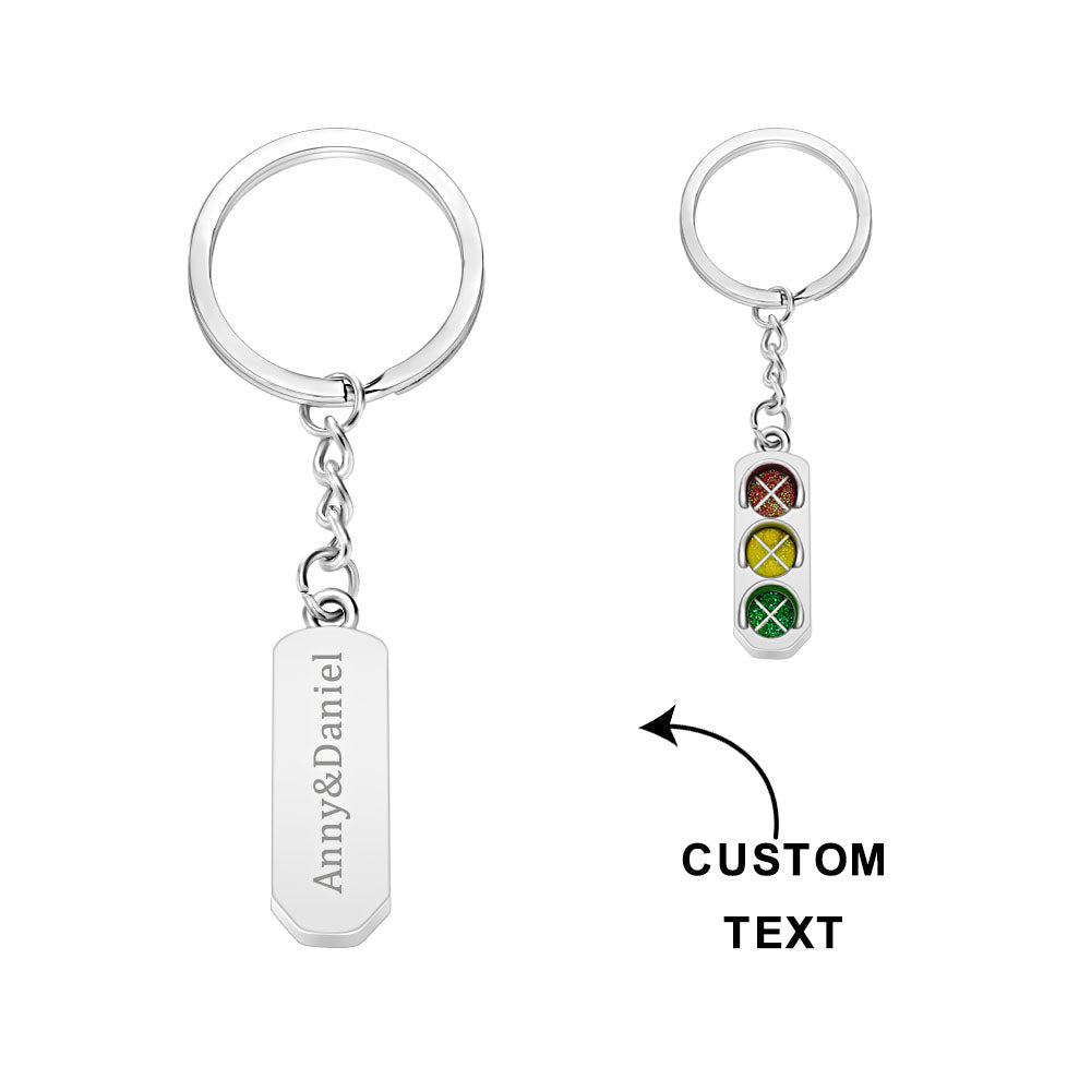 Custom Engraved Traffic Lights Keychain for New Driver Keychain Gift-YITUB