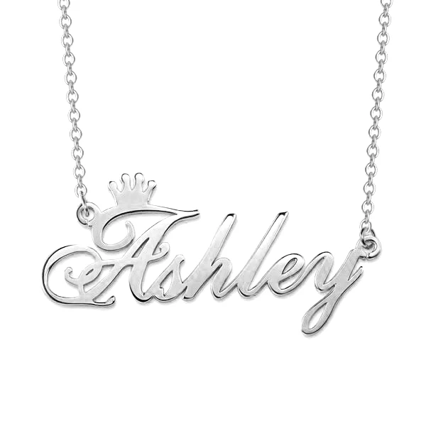 Custom Crown Name Necklace for Women