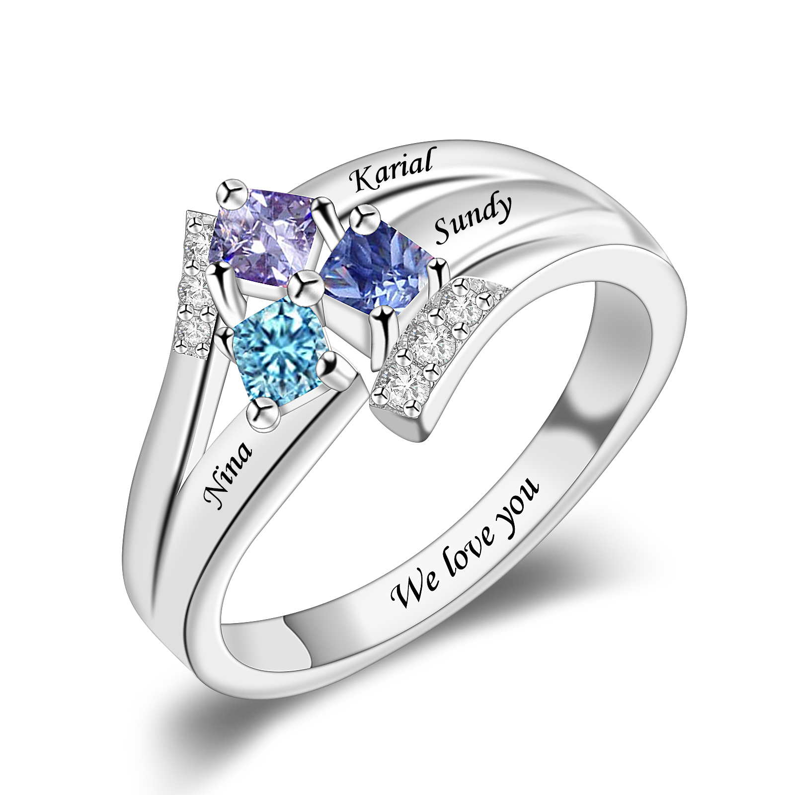 Personalized Eternity Promise Birthstone Ring for Her