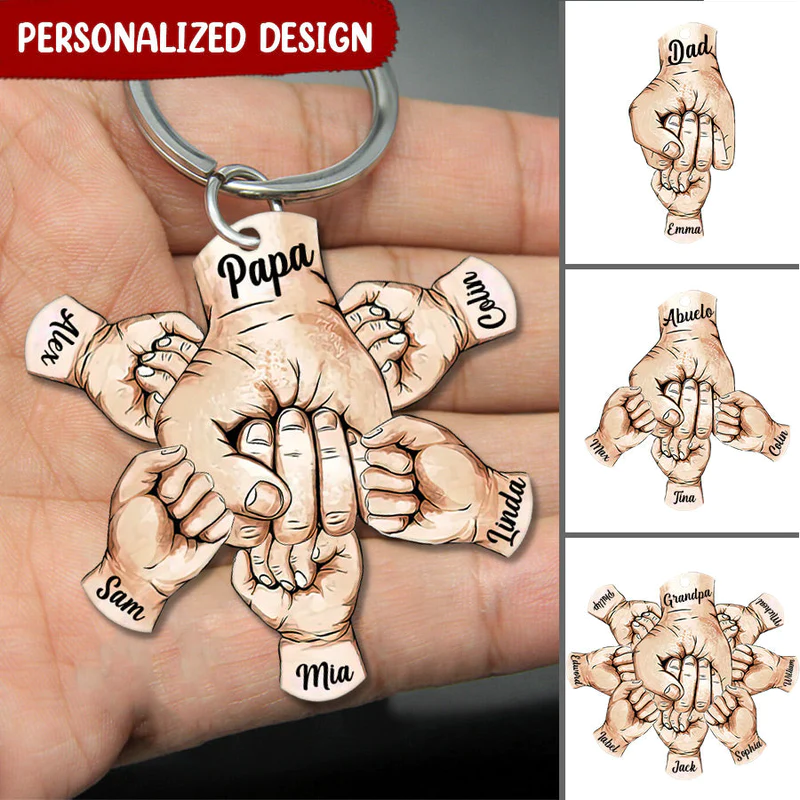 Mom, Dad, Grandparents Extended Family Personalized Acrylic Keychain
