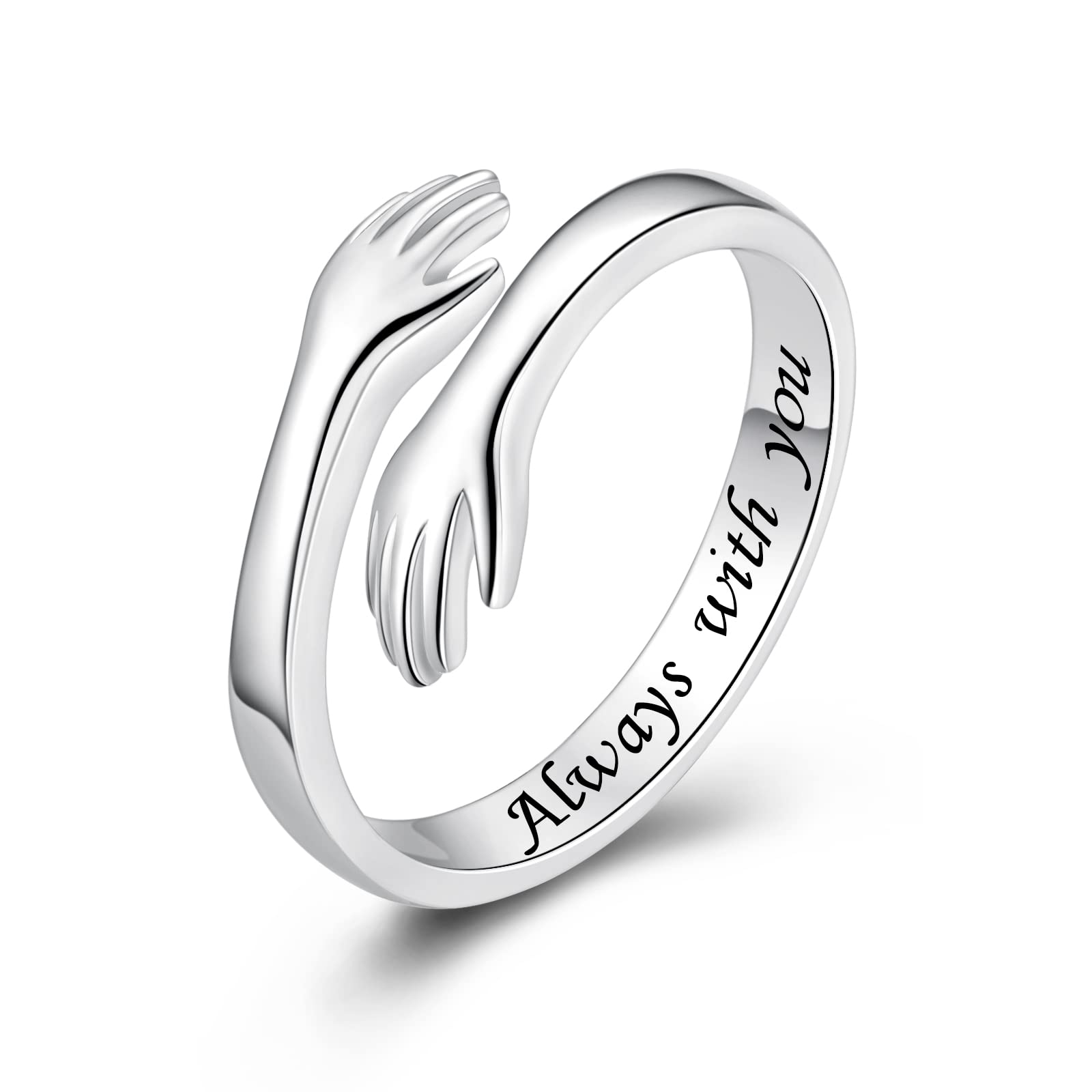 Adjustable Hug Ring for Women with Free Engraved Words