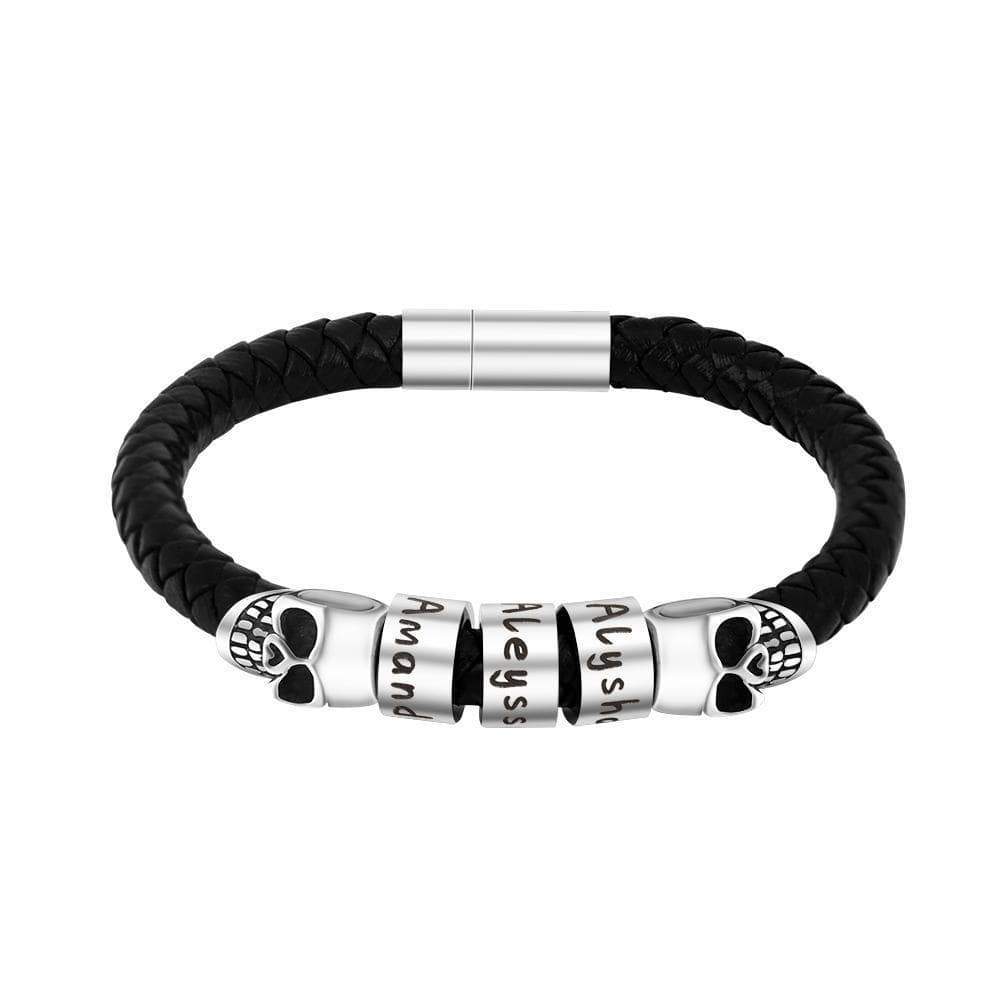 Halloween Skull Bracelet with Personalized Beads for Men-YITUB