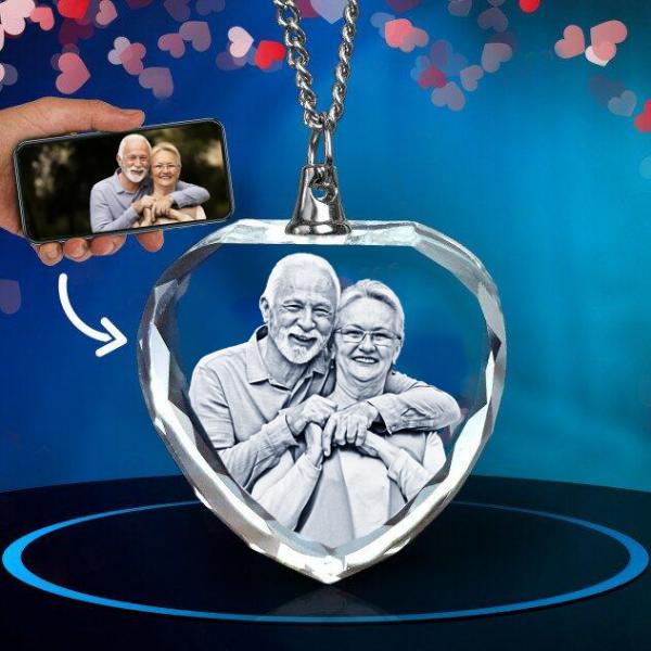 Personalized Love Photo Crystal Necklace for Women-YITUB