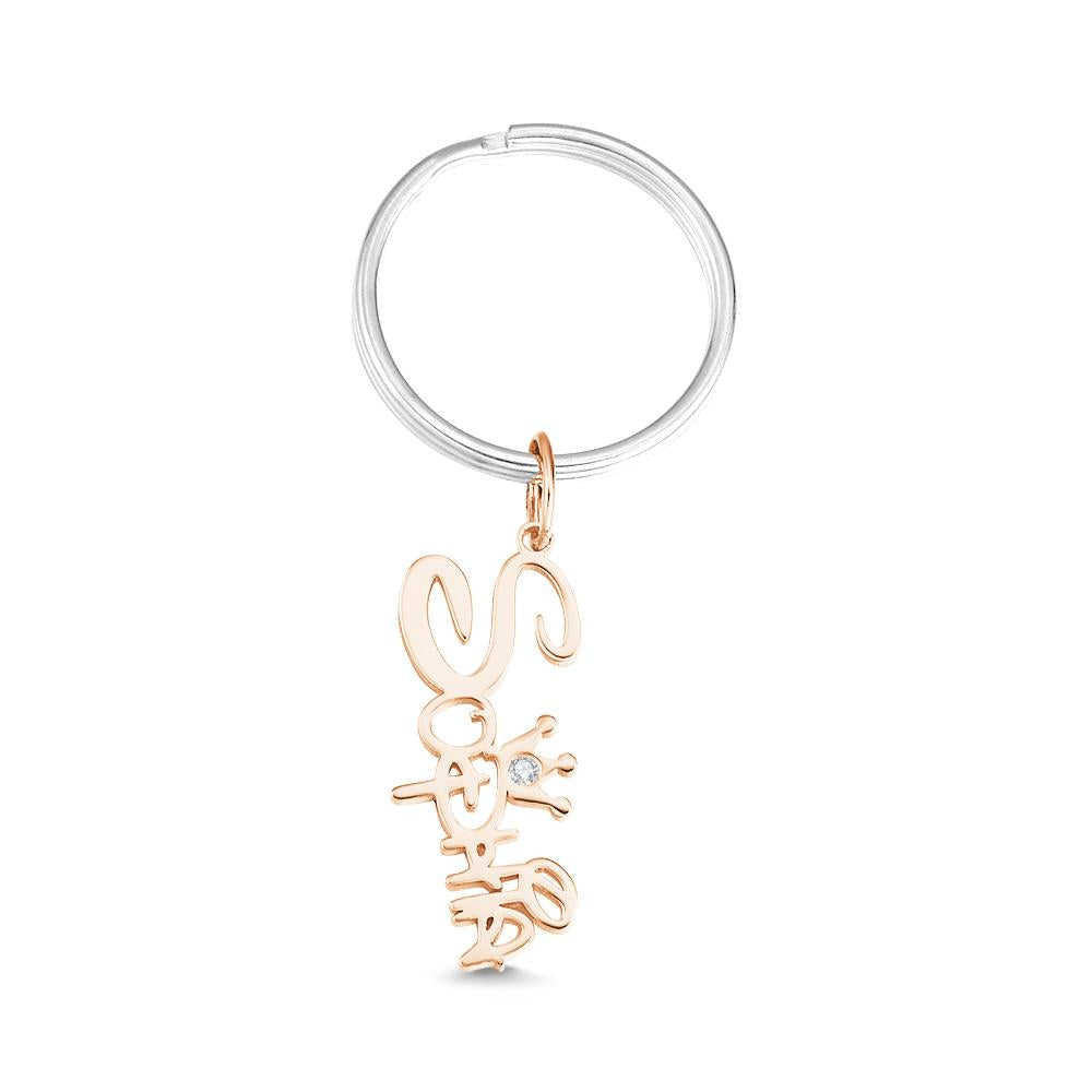 Custom Name Crown Keychain Rose Gold Accessories-YITUB