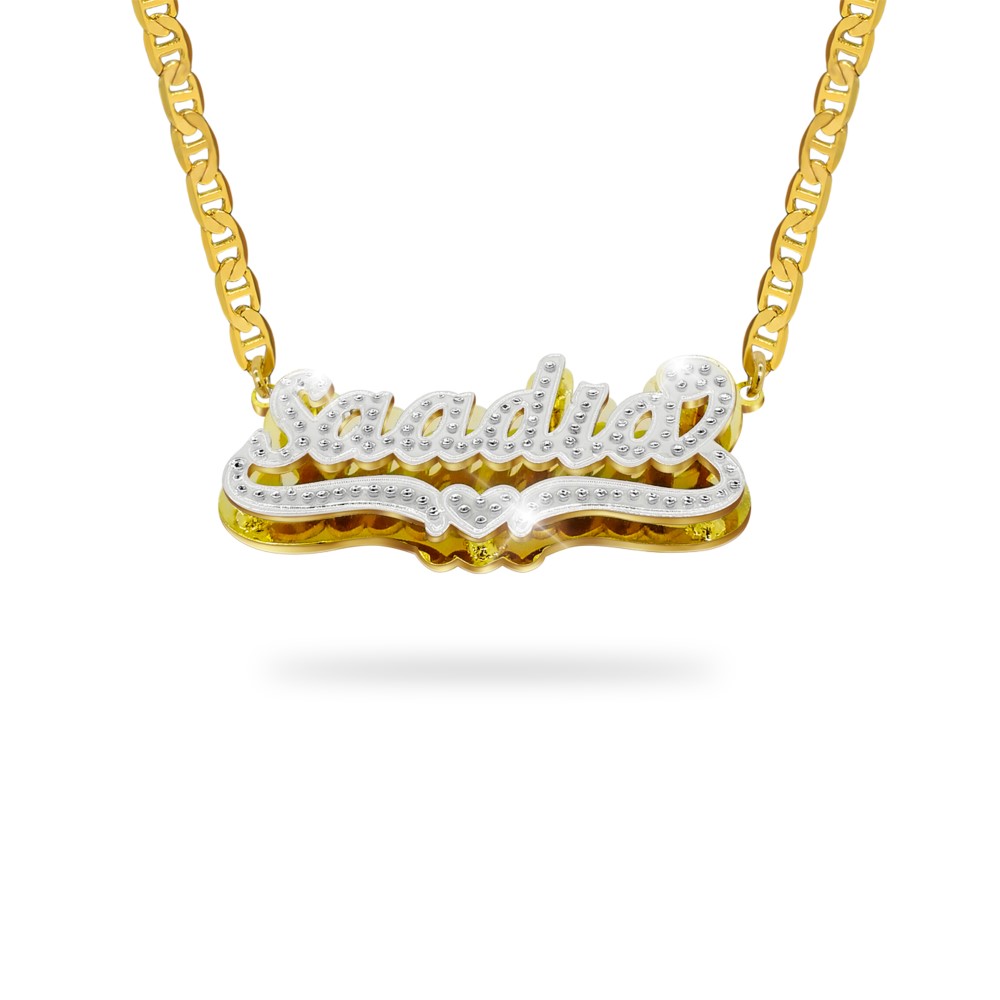 Pave Diamond Name Necklace Custom Nameplate Pendant Necklace