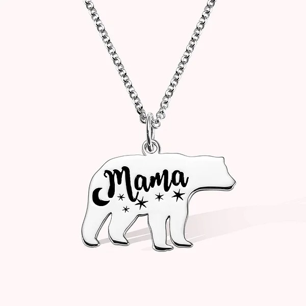 Personalized Mama and Baby Bear Name Necklace