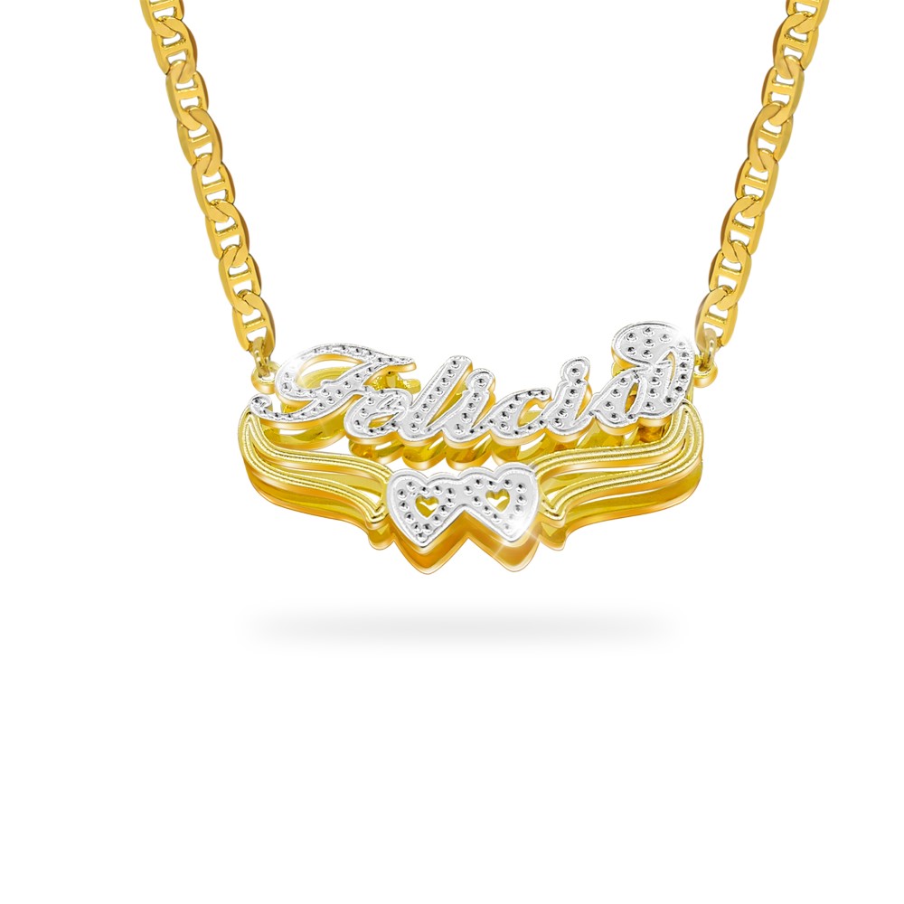 Custom Nameplate Pendant Necklace Personalized Name Necklace in Gold Plated for Her