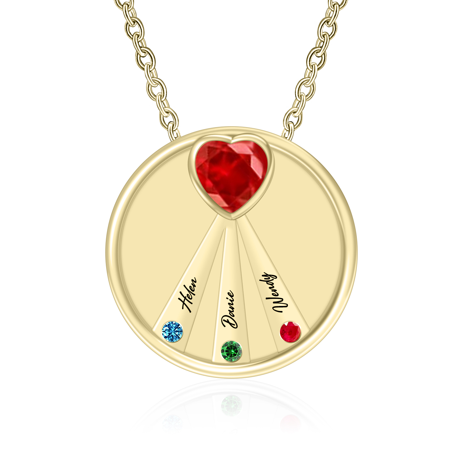 Reunion Birthstone Necklace with up to 8 Birthstones-YITUB