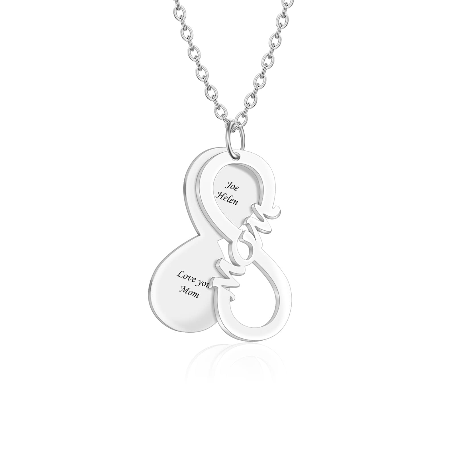Personalized Mom Infinity Necklace with Family Name -YITUB