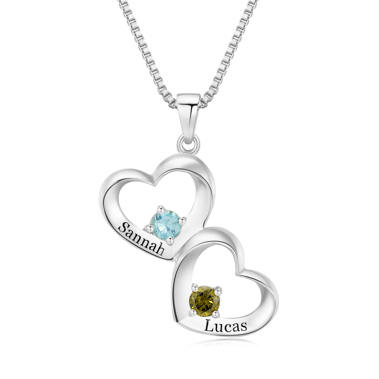 Double Heart in One Necklace for Couples