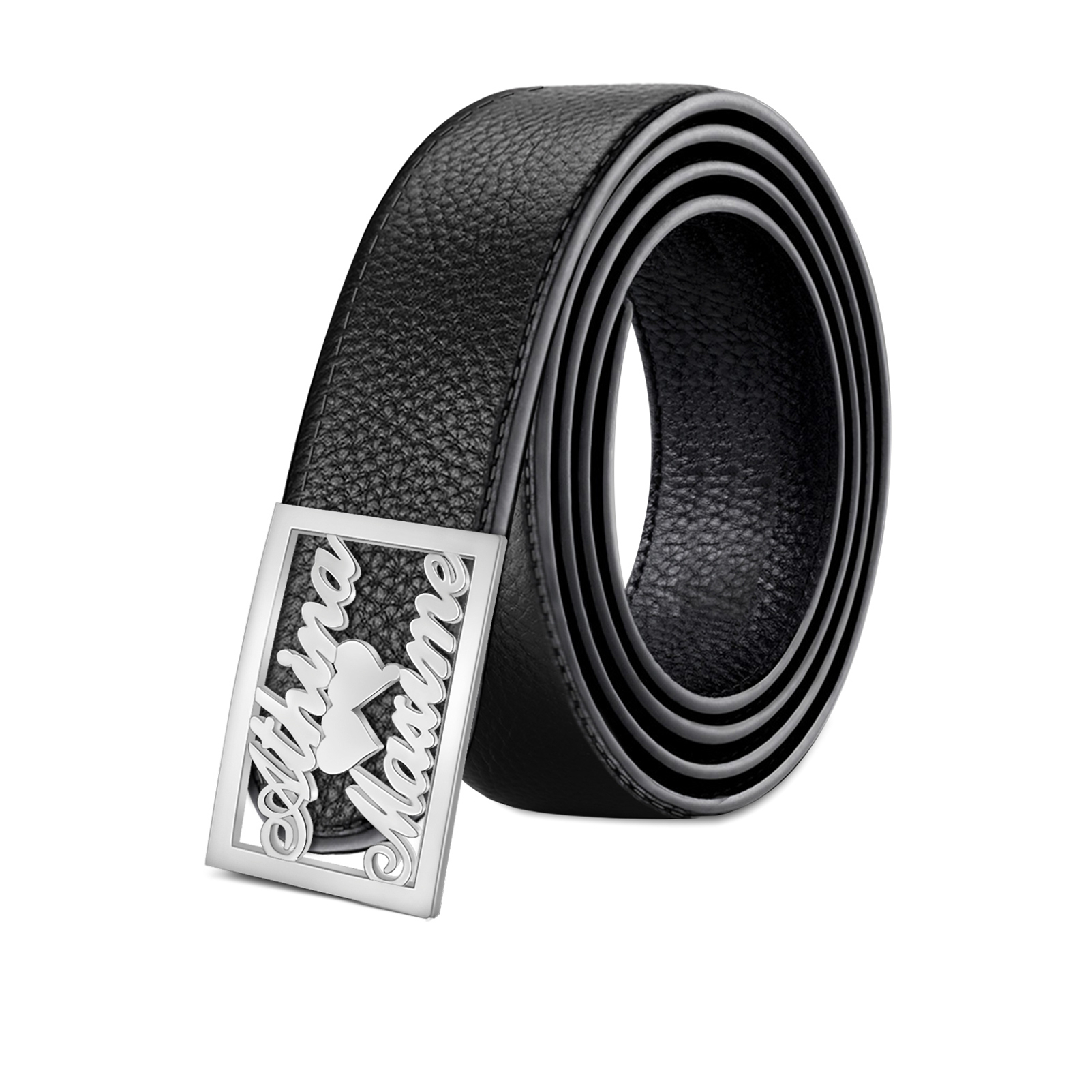 Men's Leather Belt Custom Dress Belts with Name Personalized-YITUB
