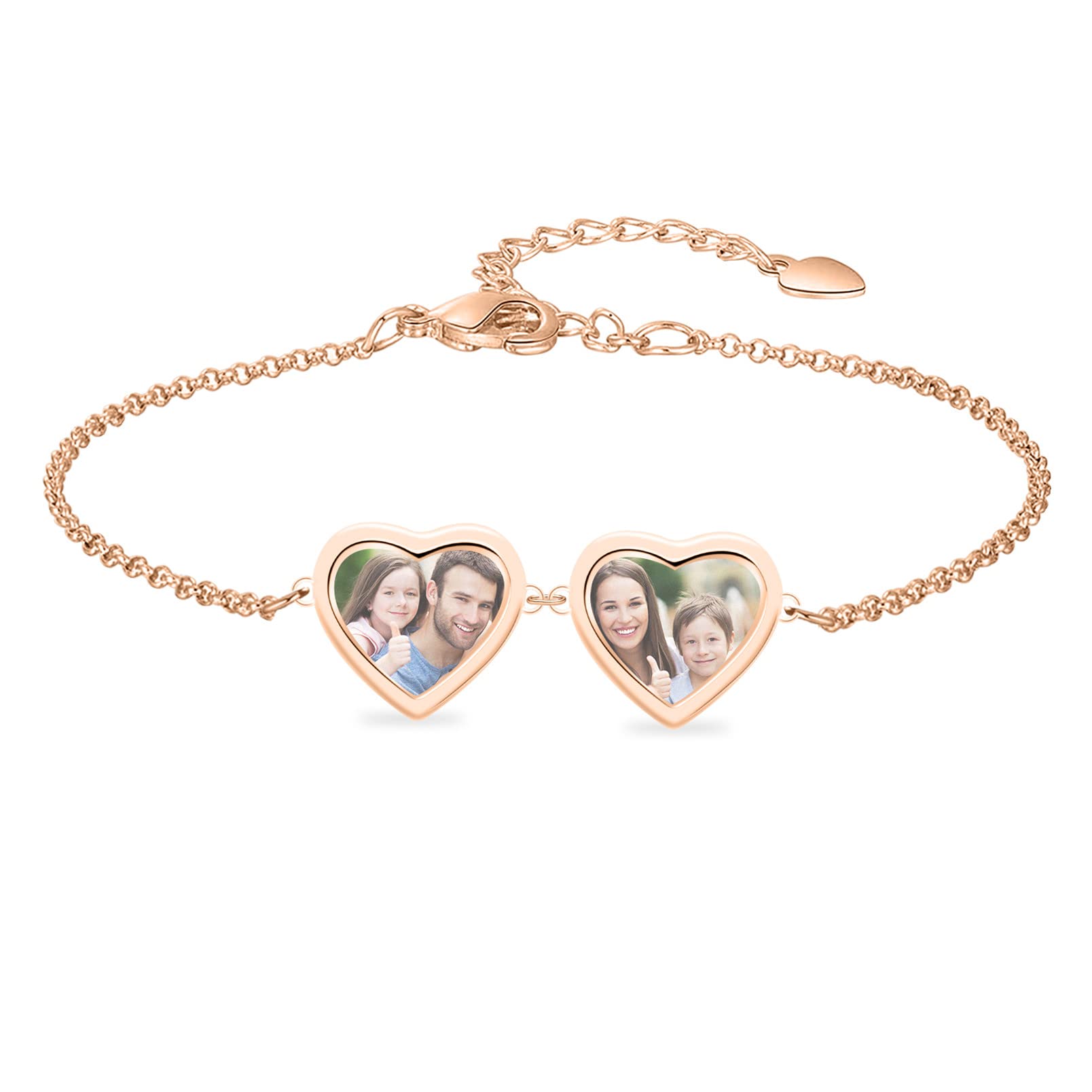 Personalized Bracelet for Women with 2 Photos