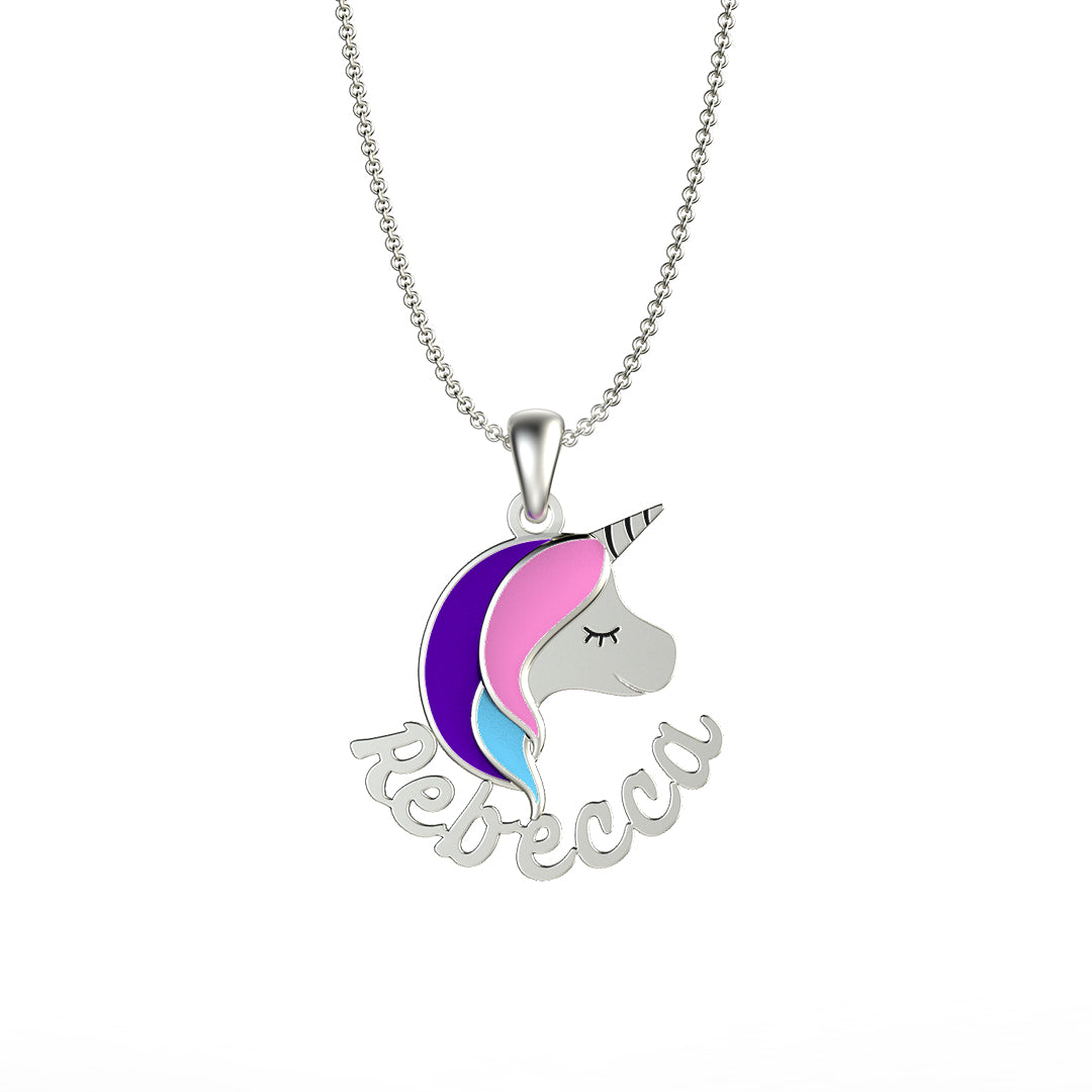  Custom Lovely Unicorn Name Necklace-YITUB