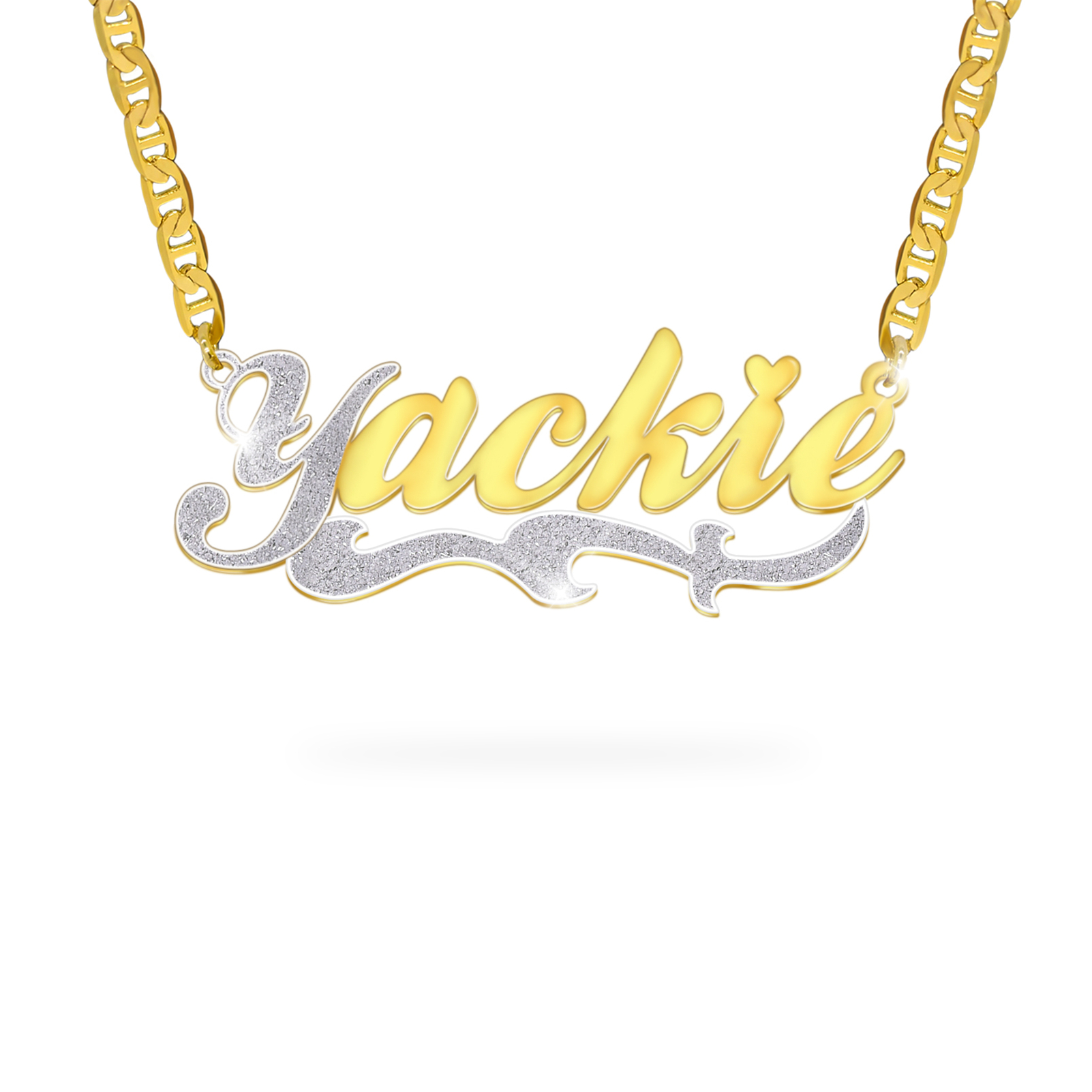 NL4-5 Double Plated Name Necklace Personalized Custom Nameplate Pendant Necklace