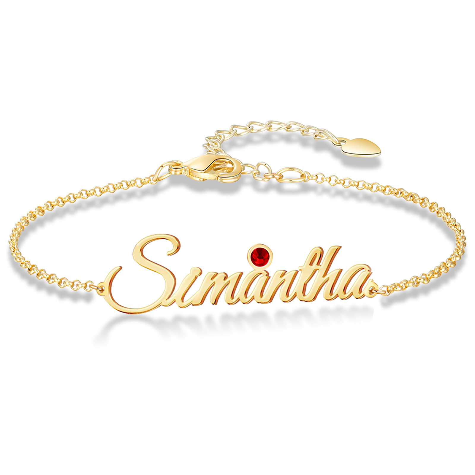 BL1-1 Personalized Name Bracelet with Birthstone