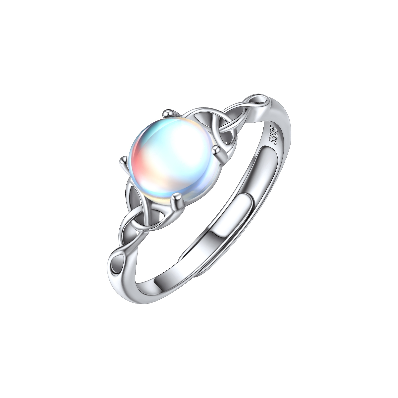 ChicSilver Sterling Silver Celtic Knot Moonstone Ring