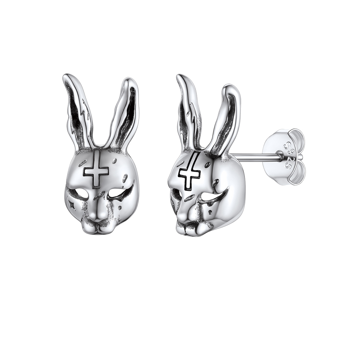 ChicSilver 925 Sterling Silver Halloween Stud Earrings Bunny Earrings