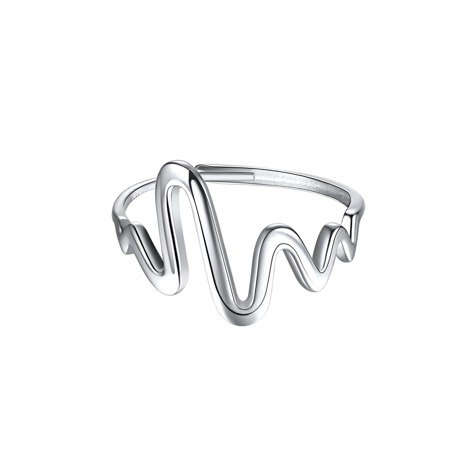 ChicSilver 925 Sterling Silver Heartbeat Ring For Women