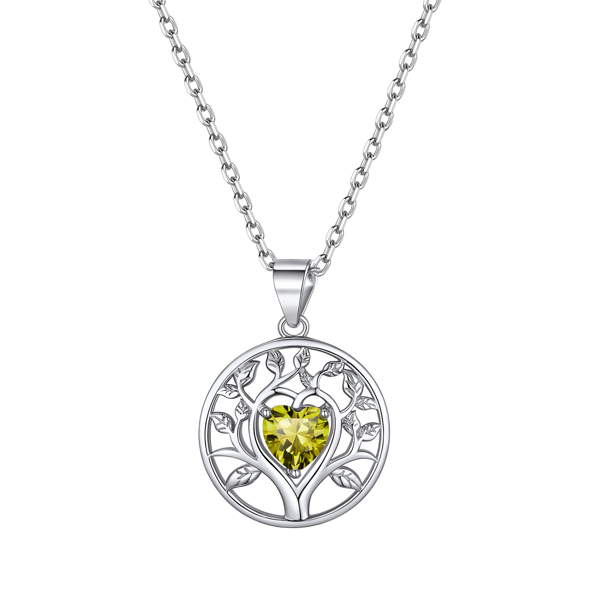 ChicSilver Sterling Silver Tree of Life Necklace With Birthstone for Women
