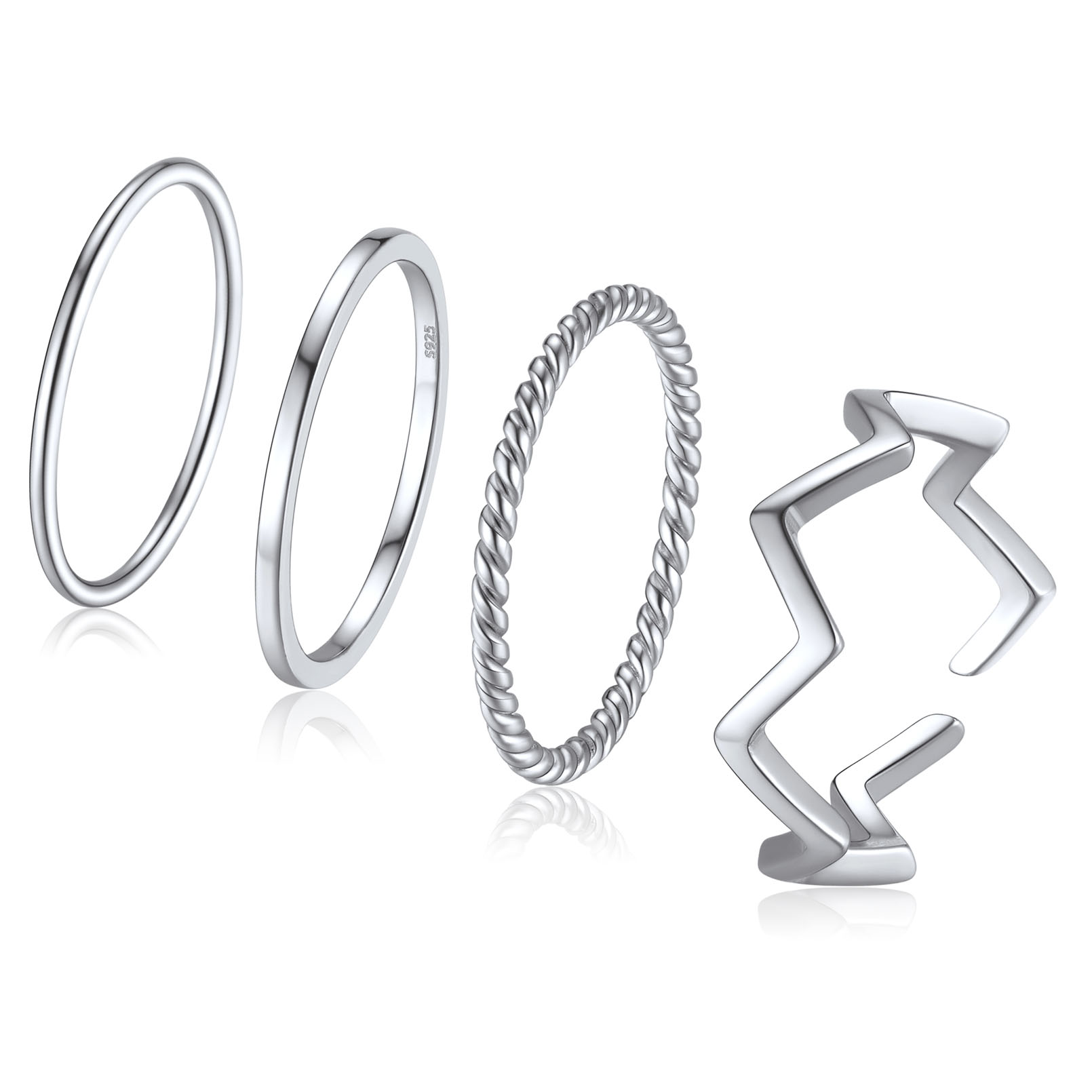 Stackling Ring Set For Women Sterling Silver
