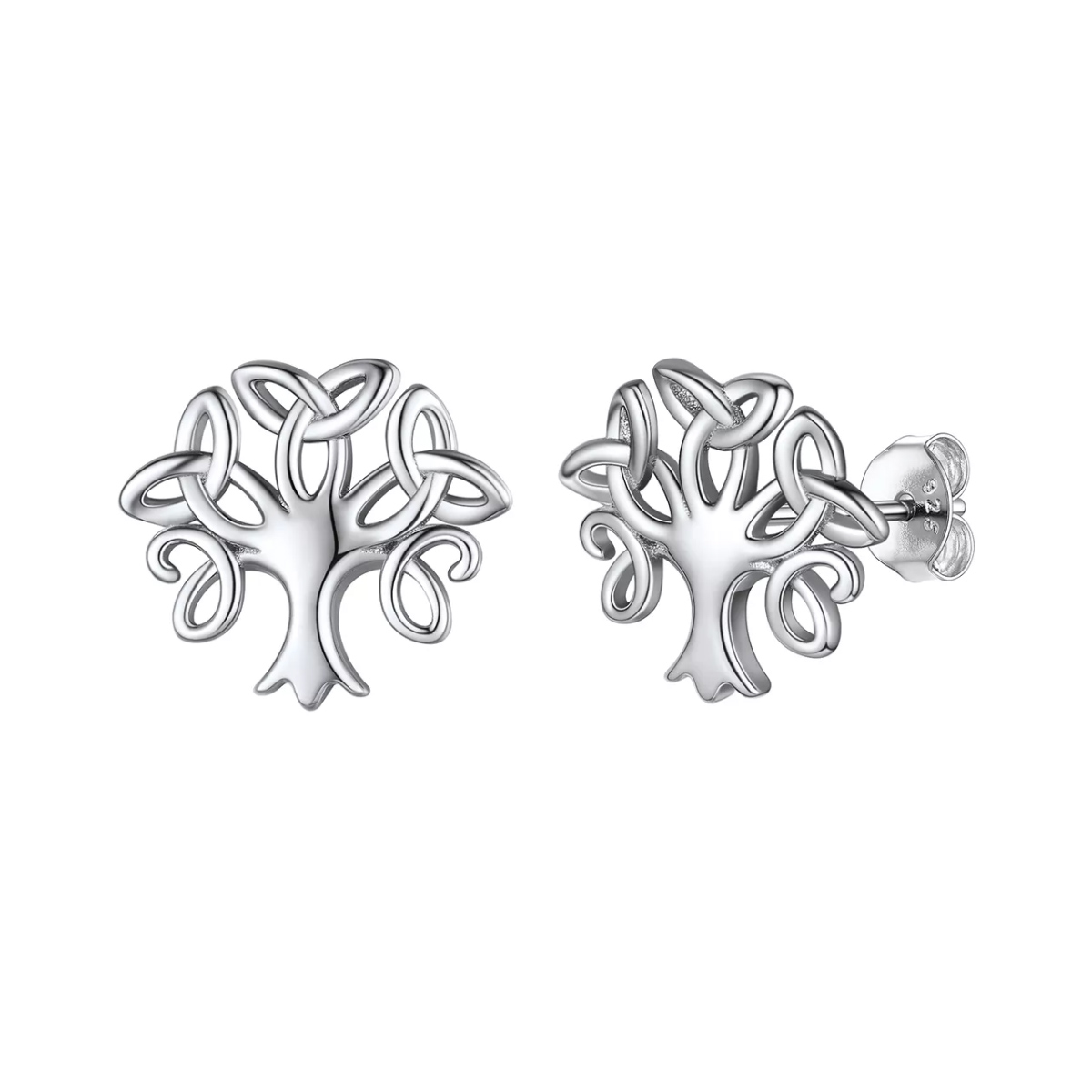 ChicSilver Celtic Knot Tree Of Life Stud Earrings For Women 