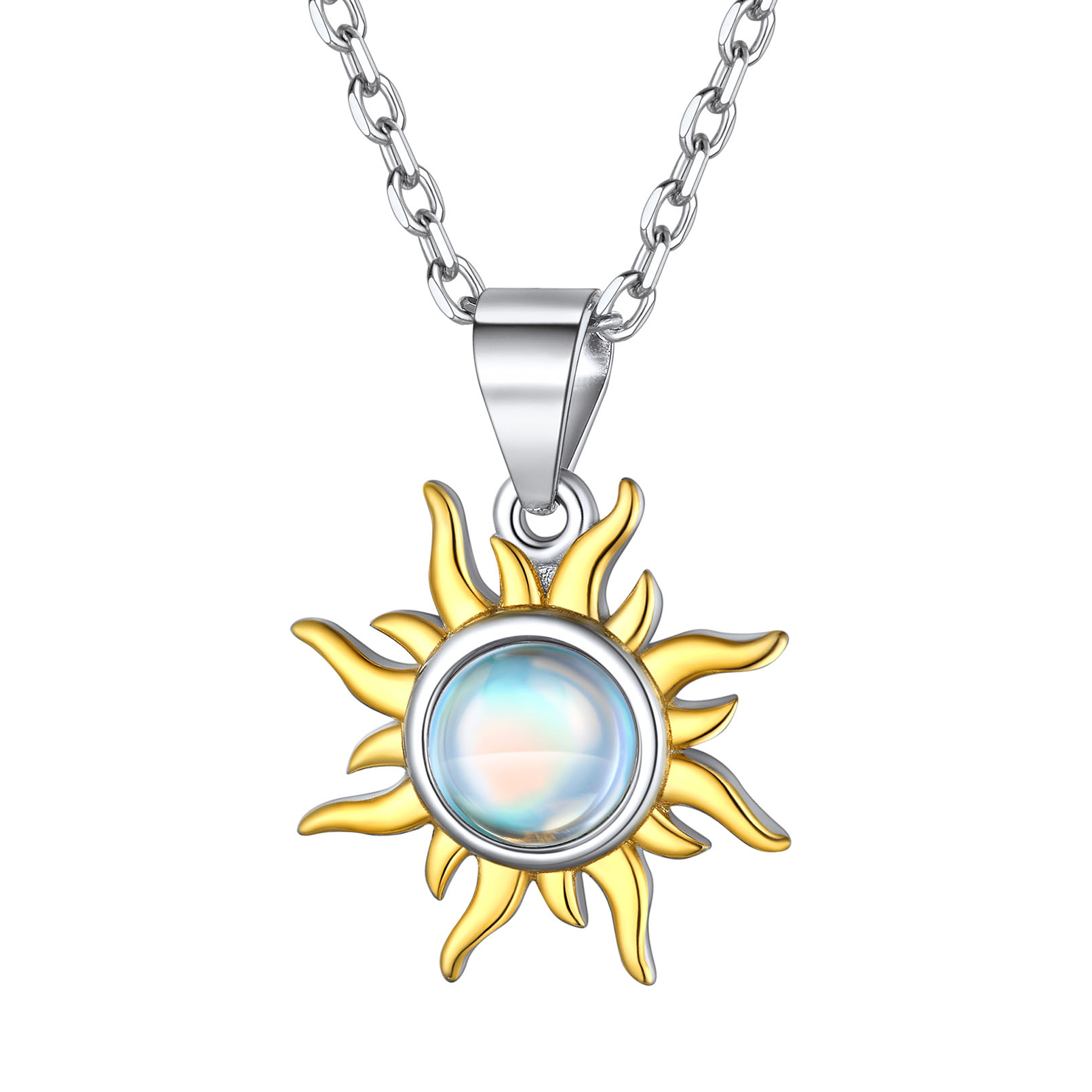 Sun Moonstone Necklace For Wife Mom 