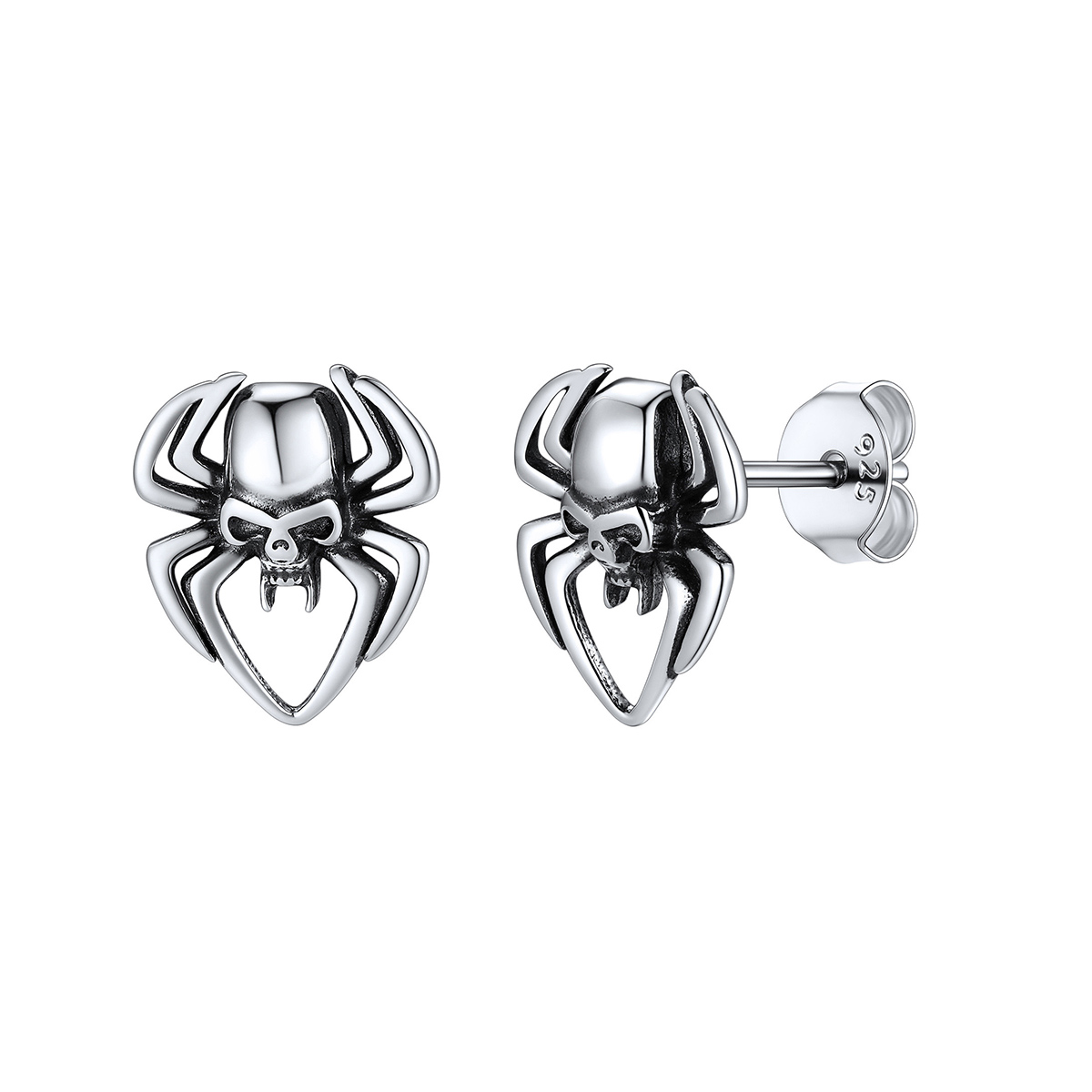 ChicSilver 925 Sterling Silver Spider Earrings Halloween Stud Earrings