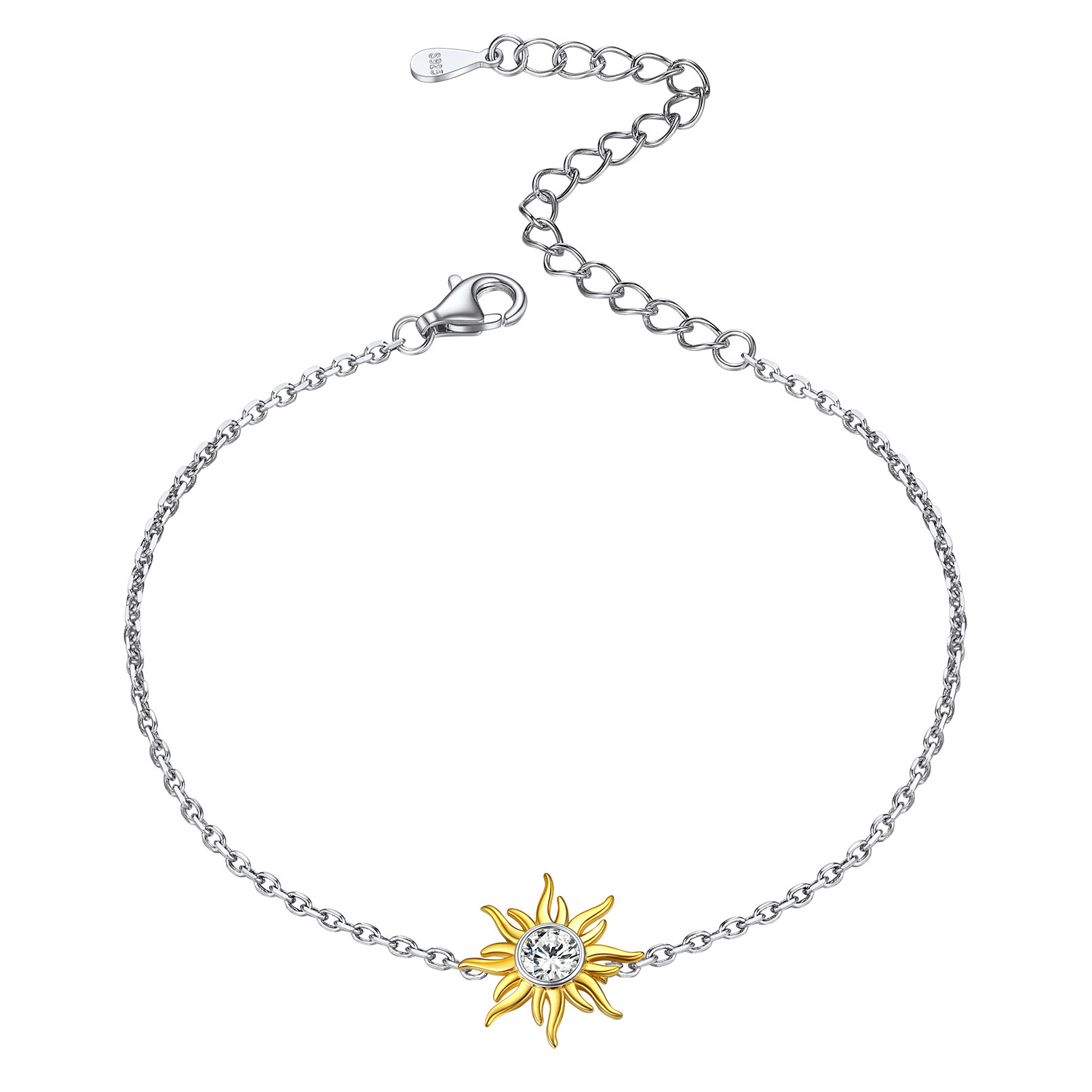 Sterling Silver Sun Birthstone Bracelet For Women